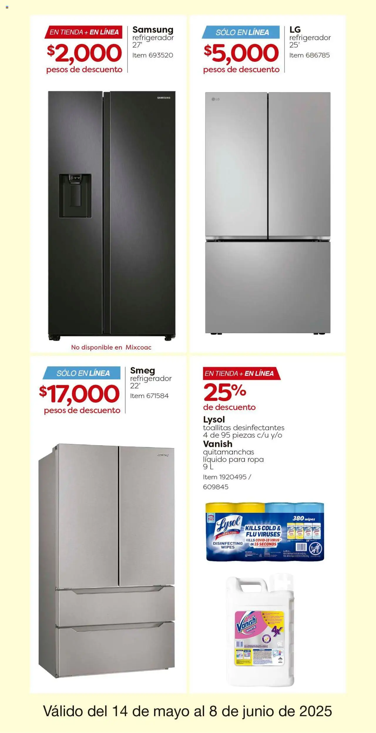 Nuevas ofertas de Costco válidas en toda la República Mexicana desde el 14.05.2025. ¡Encuentra las mejores ofertas en Costco catálogo! | Página: 11 | Productos: Quitamanchas, Refrigerador, Ropa