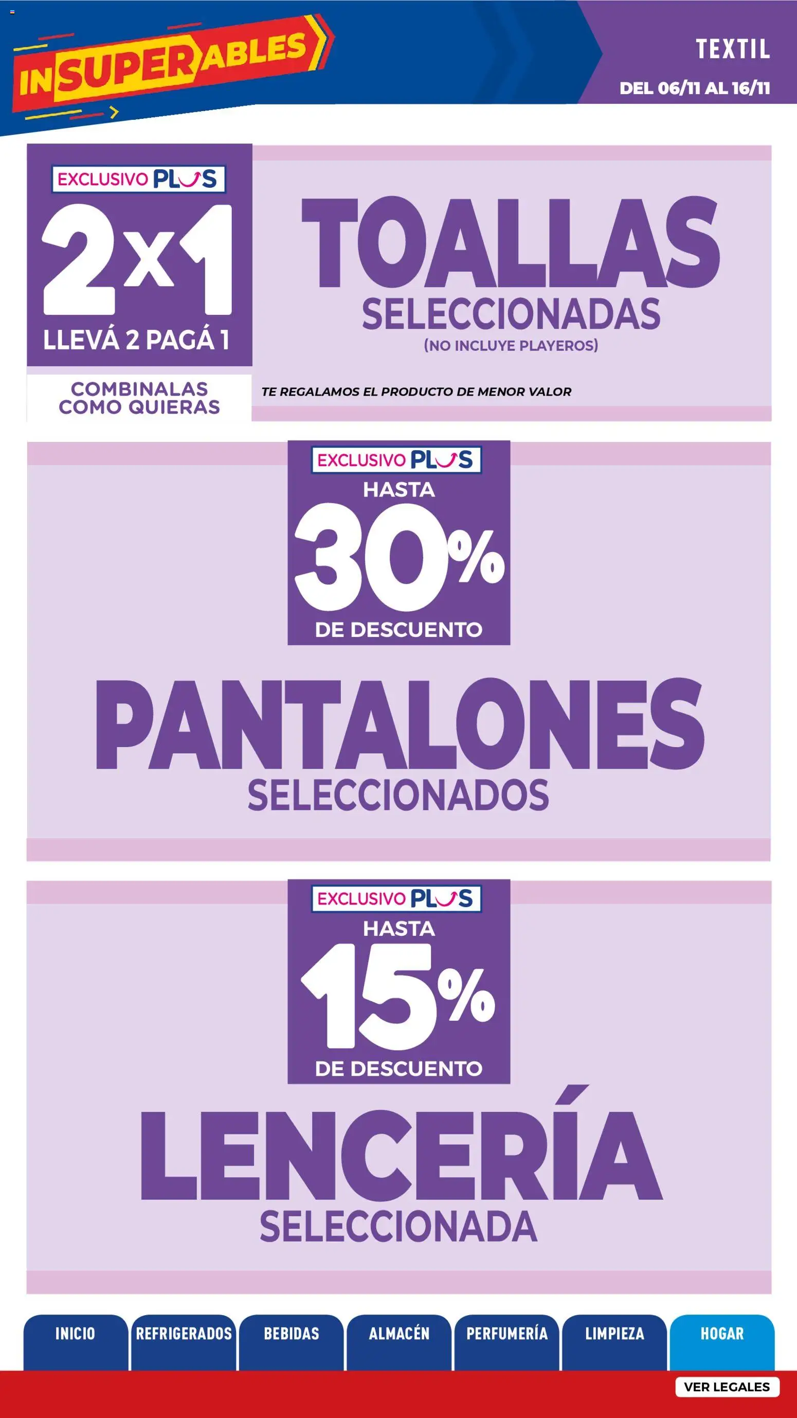 La Anonima catálogo │ válido desde el 06.11.2025 | Página: 38 | Productos: Lenceria, Toallas, Pantalones, Té