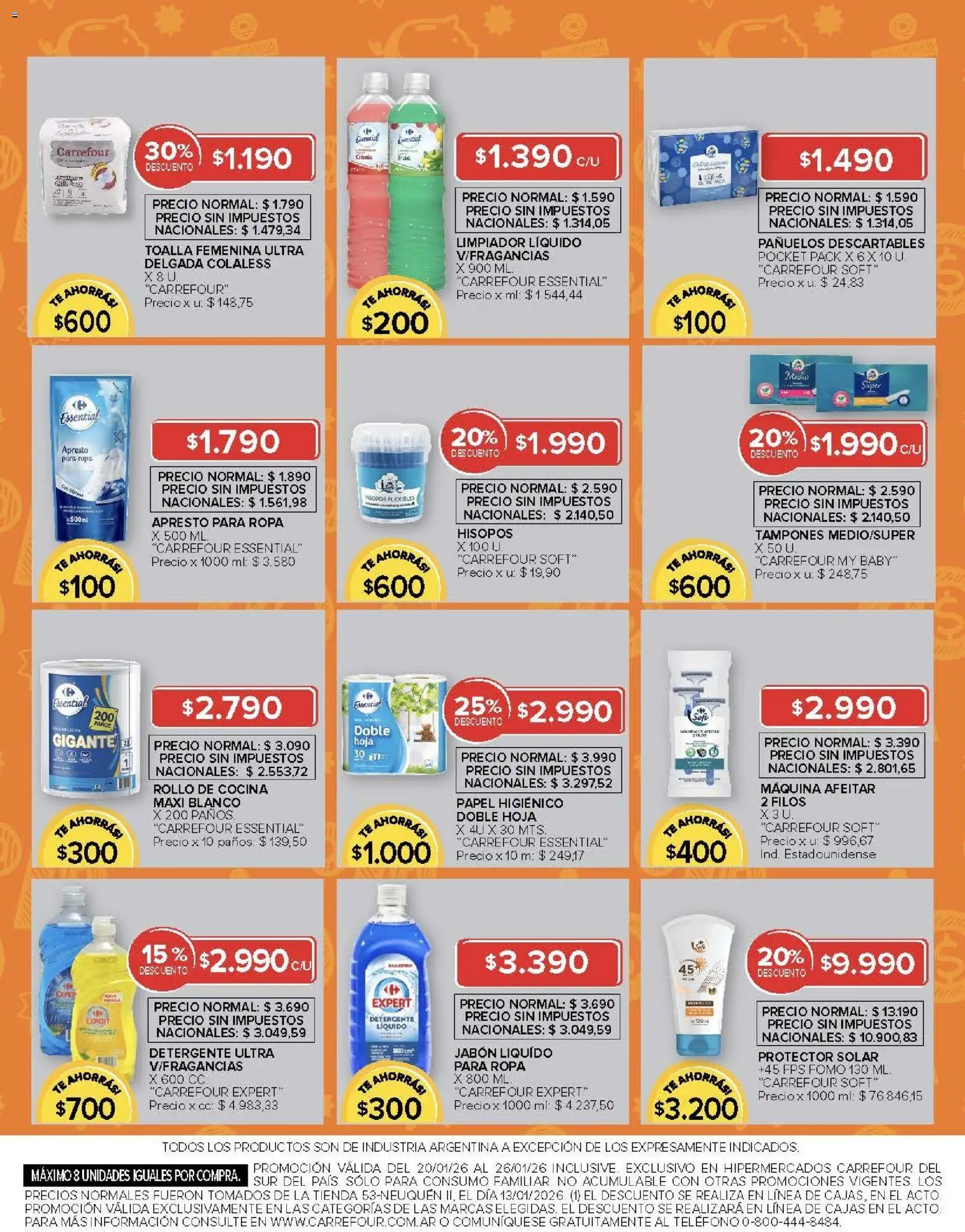 Carrefour ofertas │ válido desde el 20.01.2026 | Página: 16 | Productos: Cocina, Jabón líquido, Detergente, Té