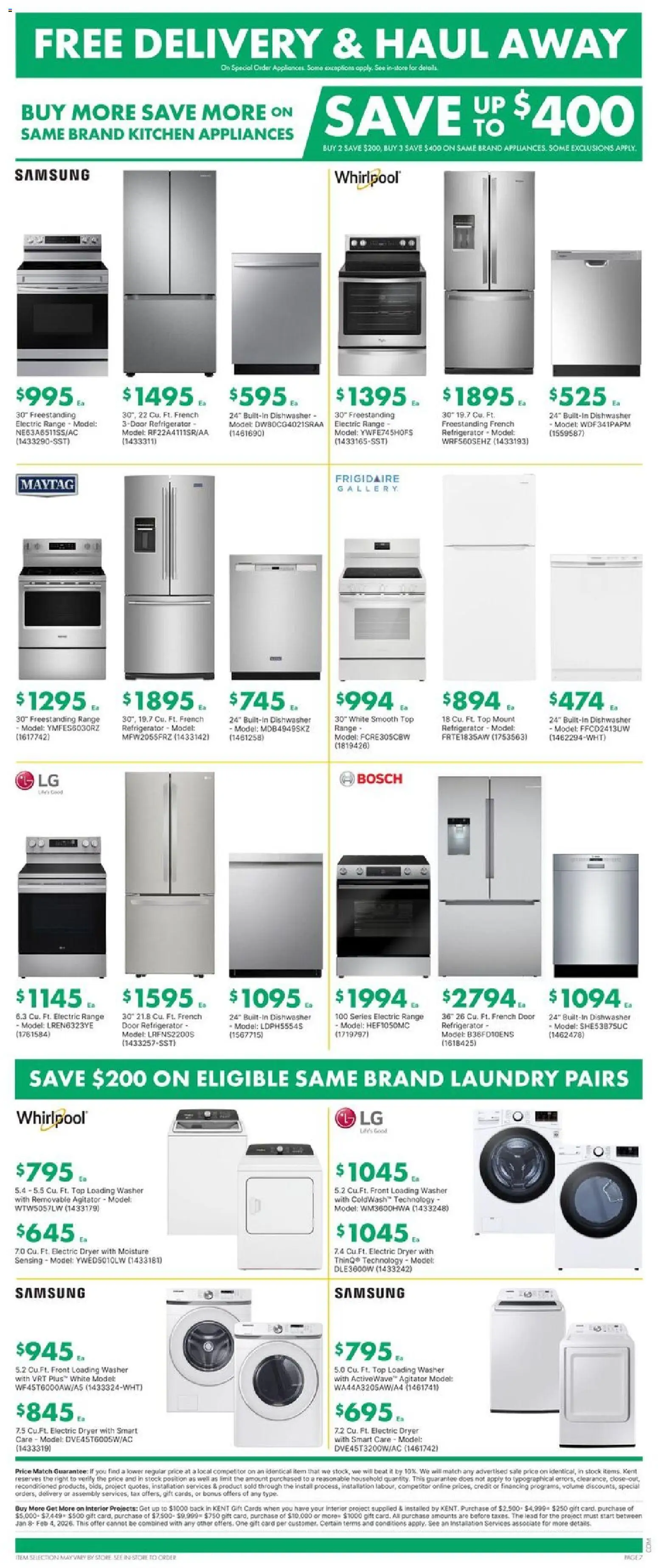 Kent flyer valid from 29.01.2026 | Page: 7 | Products: Refrigerator, Dryer, Dishwasher