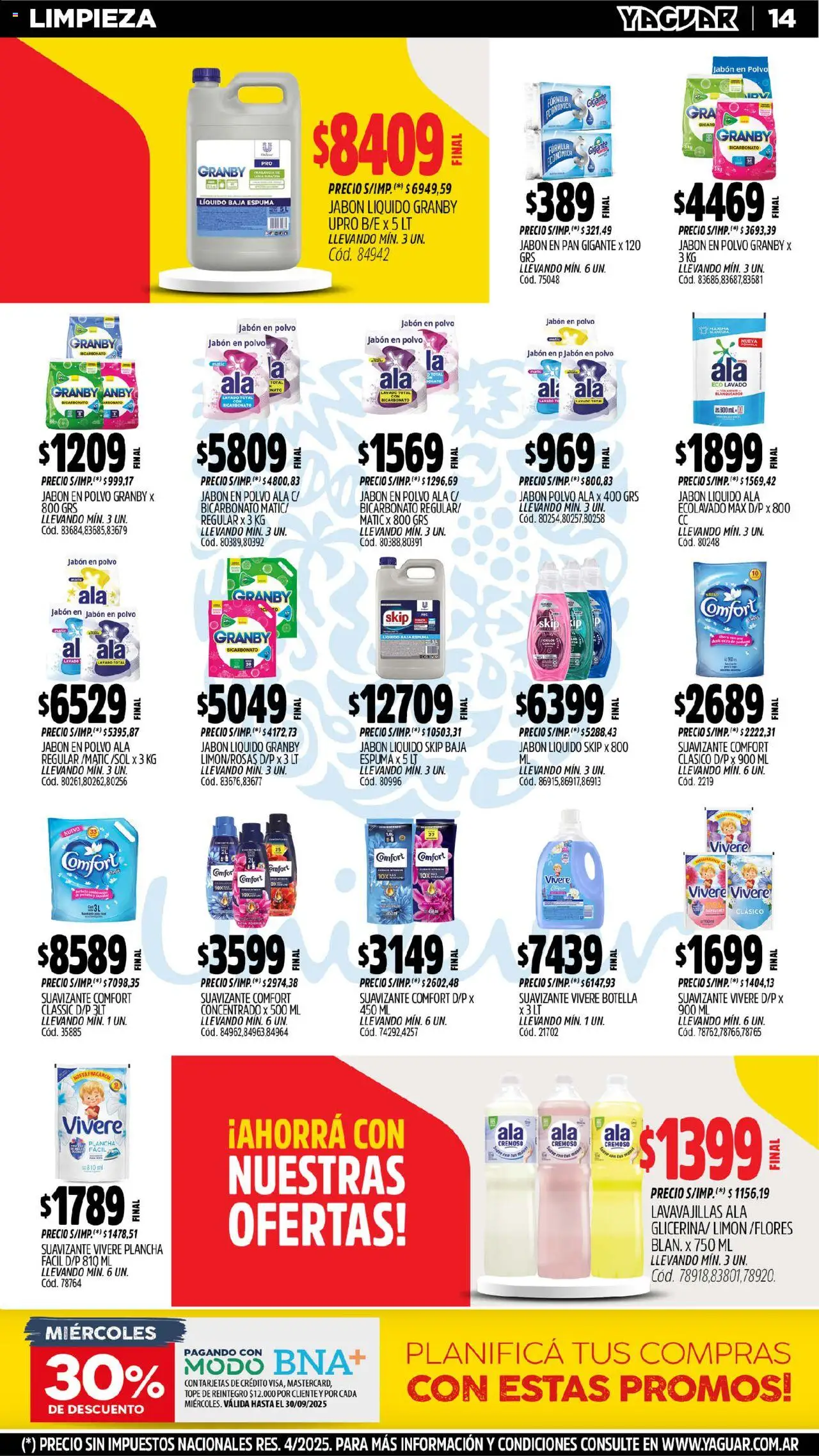 Yaguar - General Roca │ válido desde el 08.09.2025 | Página: 16 | Productos: Jabón, Limón, Pan, Suavizante