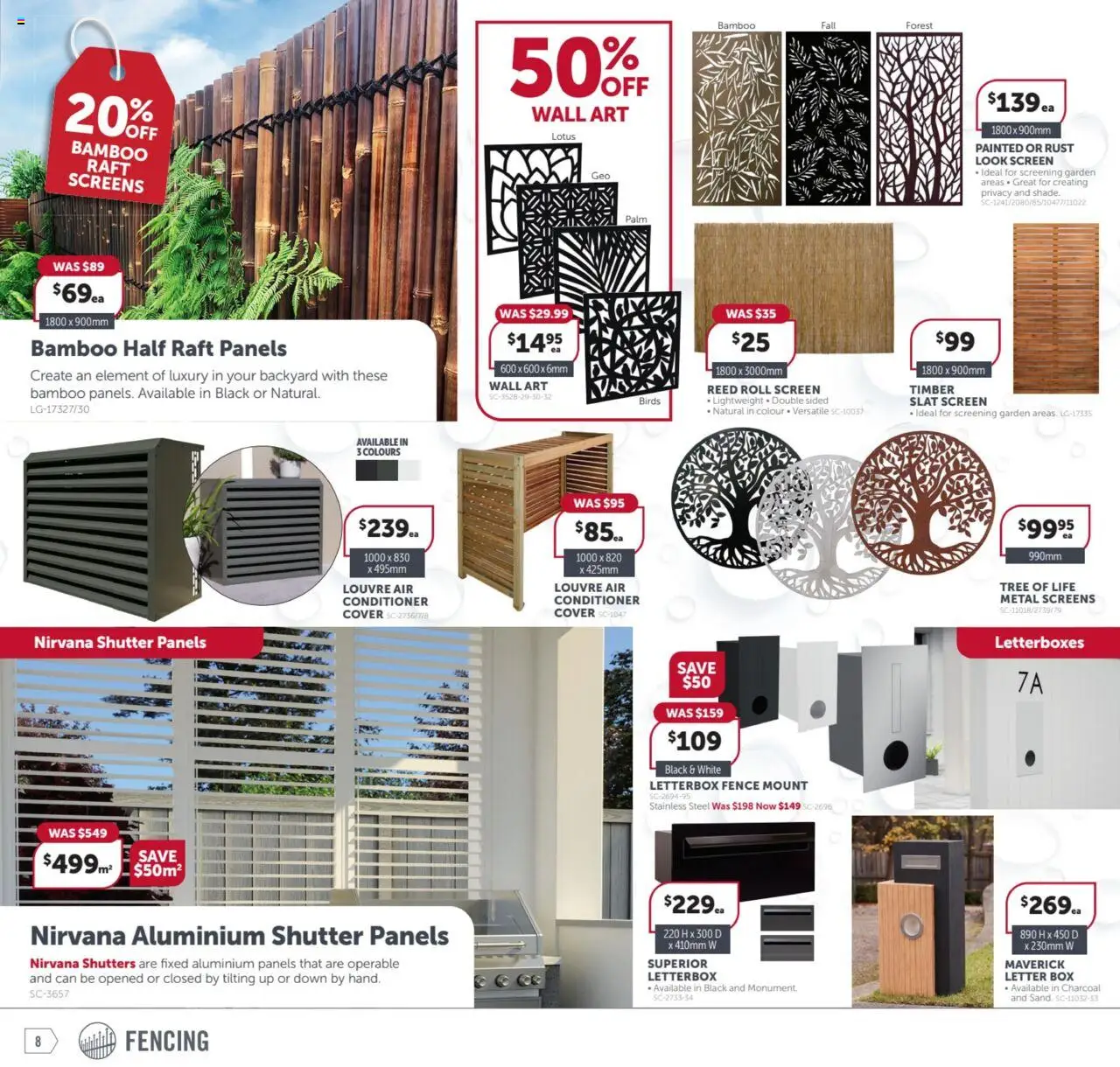 Stratco catalogue - valid from 08.08.2025 | Page: 8 | Products: Box, Fence, Conditioner, Screen