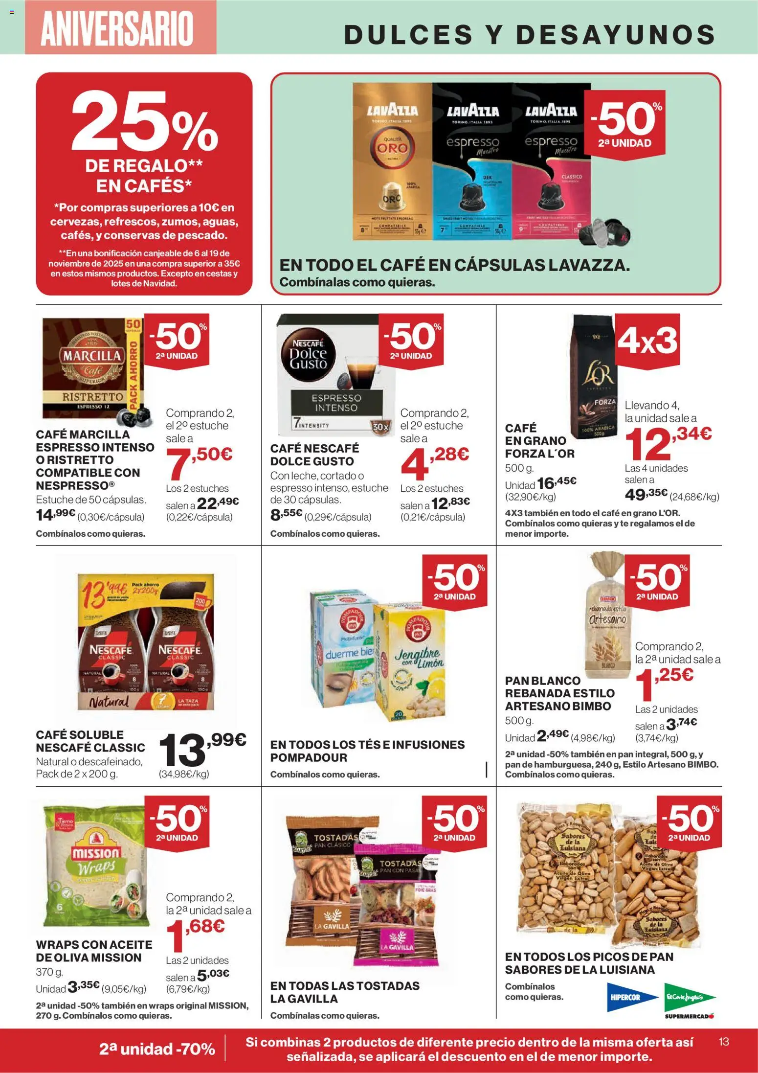 Nuevas ofertas de El Corte Inglés válidas en toda la República Mexicana desde el 23.10.2025. ¡Encuentra las mejores ofertas en El Corte - Catálogo Que necesitas hoy! | Página: 17 | Productos: Aceite, Pan, Café, Estuche