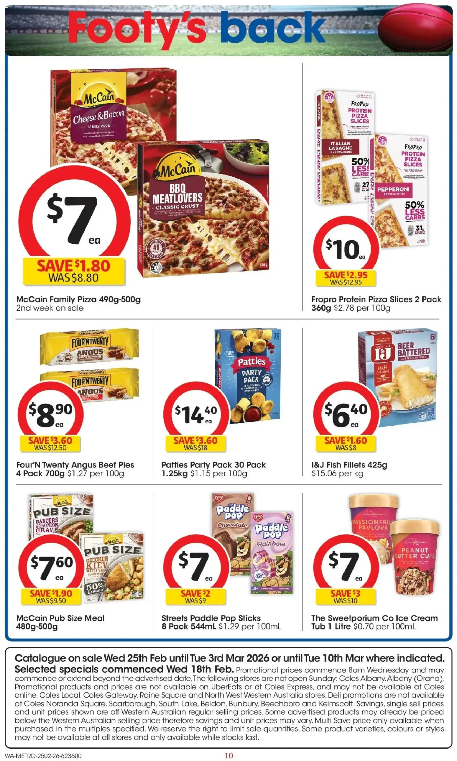 Coles catalogue - valid from 25.02.2026 | Page: 10 | Products: Bacon, Beef, Pies, Pavlova