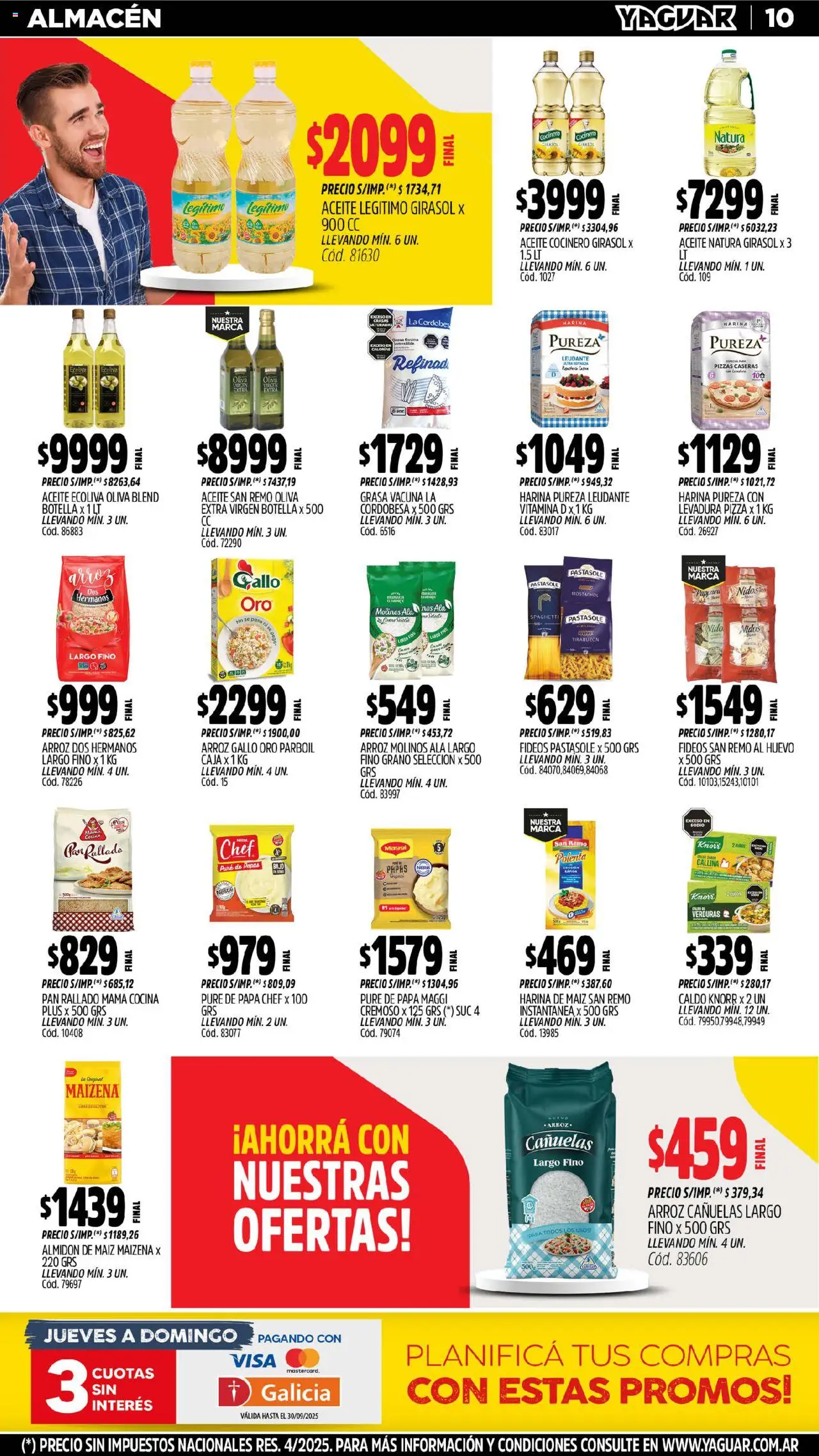 Yaguar catálogo │ válido desde el 15.09.2025 | Página: 12 | Productos: Botella, Aceite, Polenta, Fideos