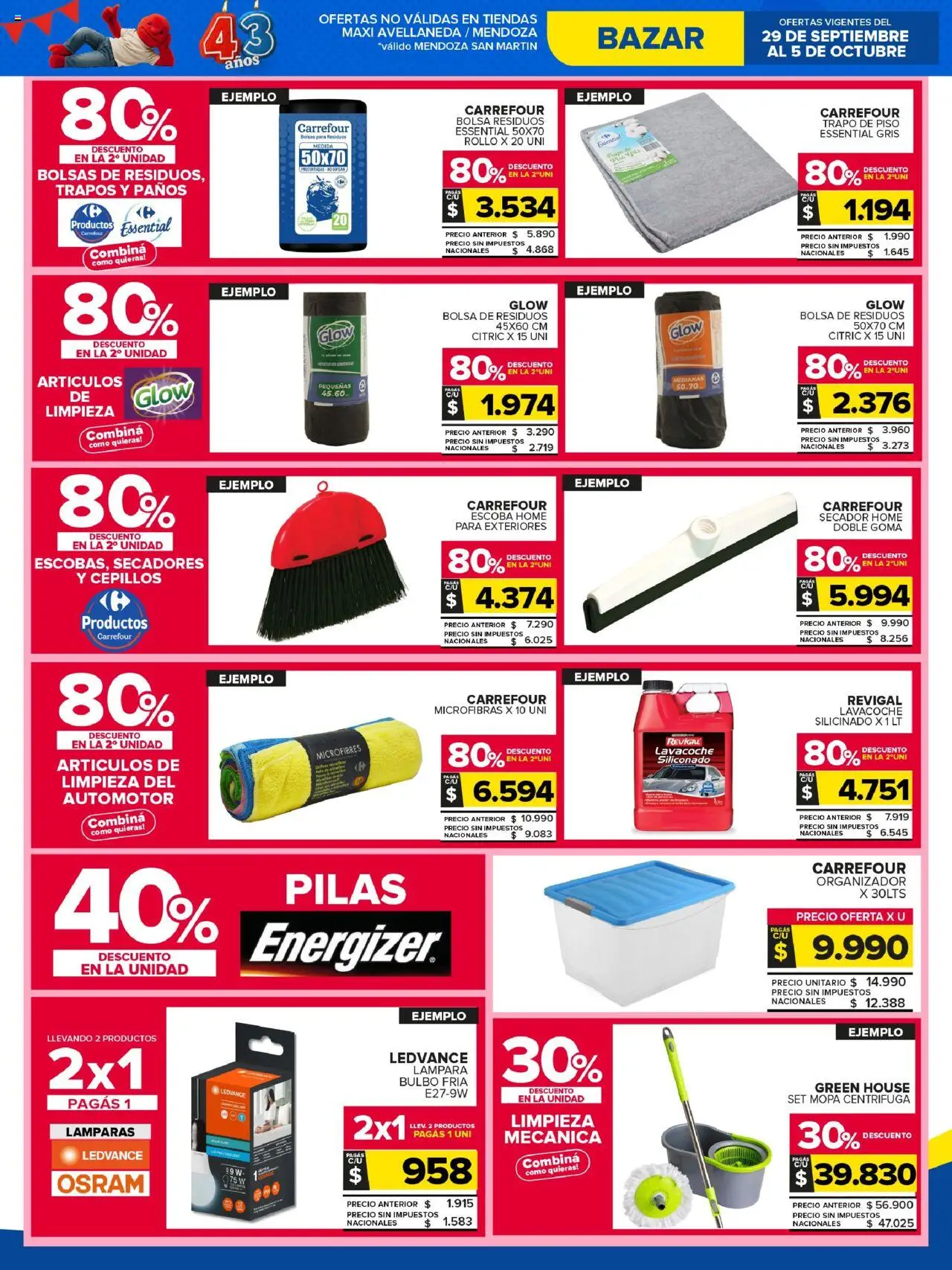 Carrefour Maxi catálogo │ válido desde el 30.09.2025 | Página: 23 | Productos: Trapo de piso, Bolsa, Pilas, Escoba