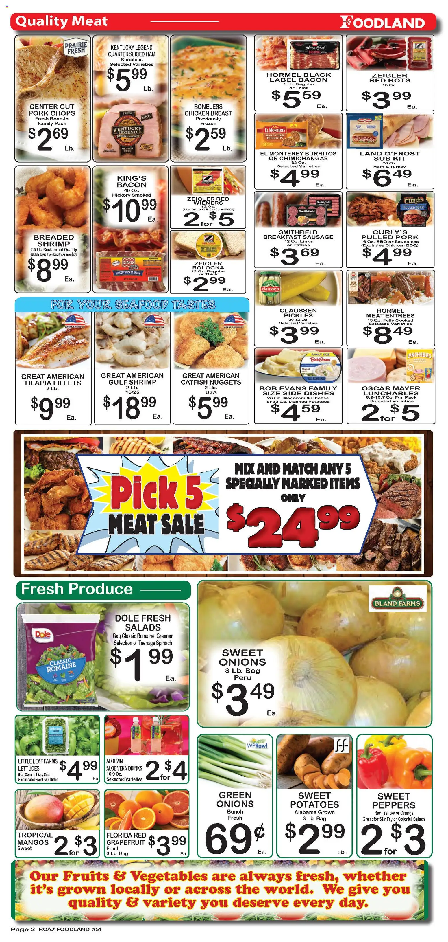 Foodland Weekly Ad - valid from 02.12.2025 | Page: 2 | Products: Romaine, Spinach, Butter, Grapefruit