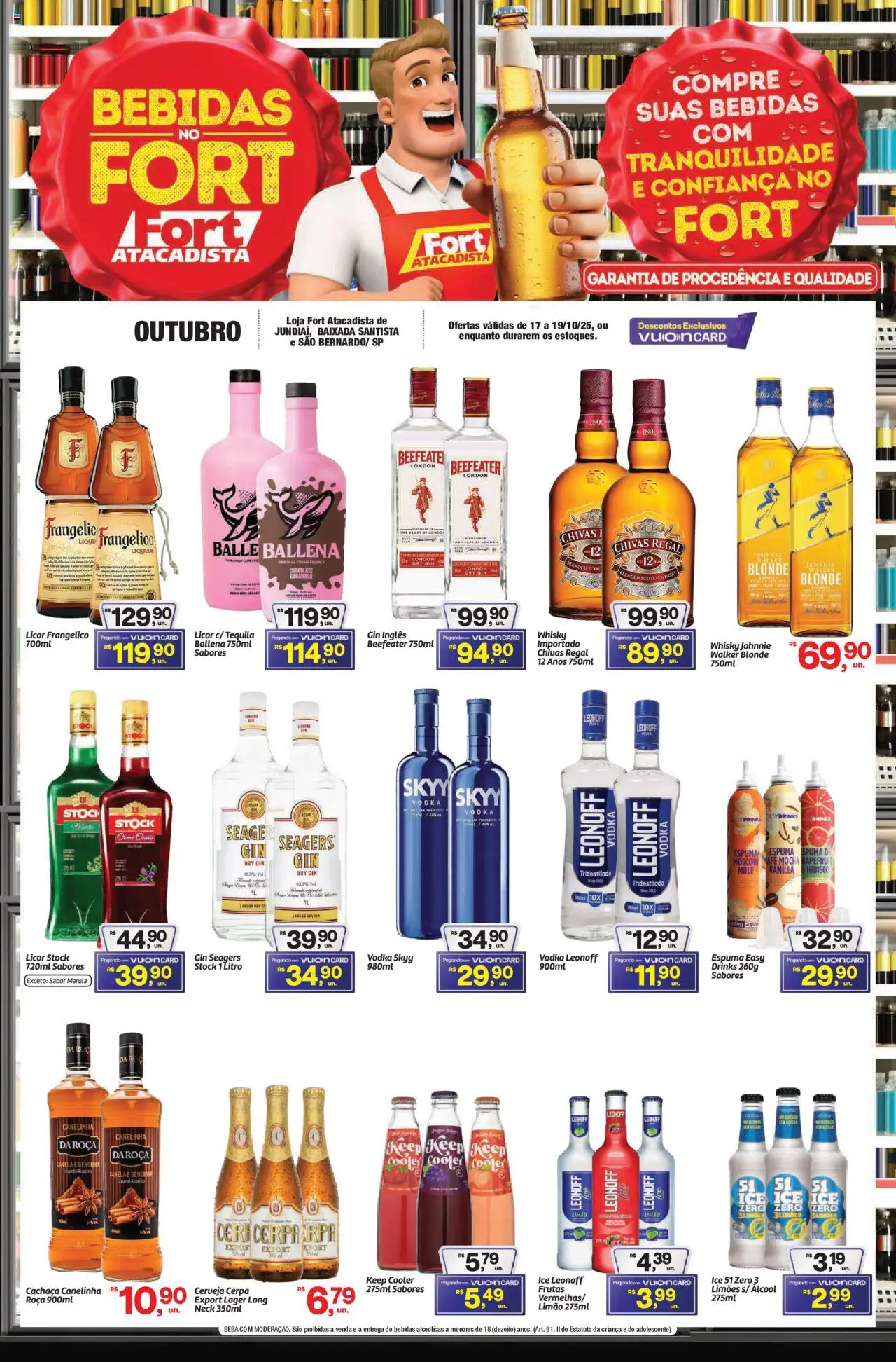 Fort Atacadista Folheto - válido de 17.10.2025 | Página: 1 | Produtos: Whisky, Tequila, Café, Canela