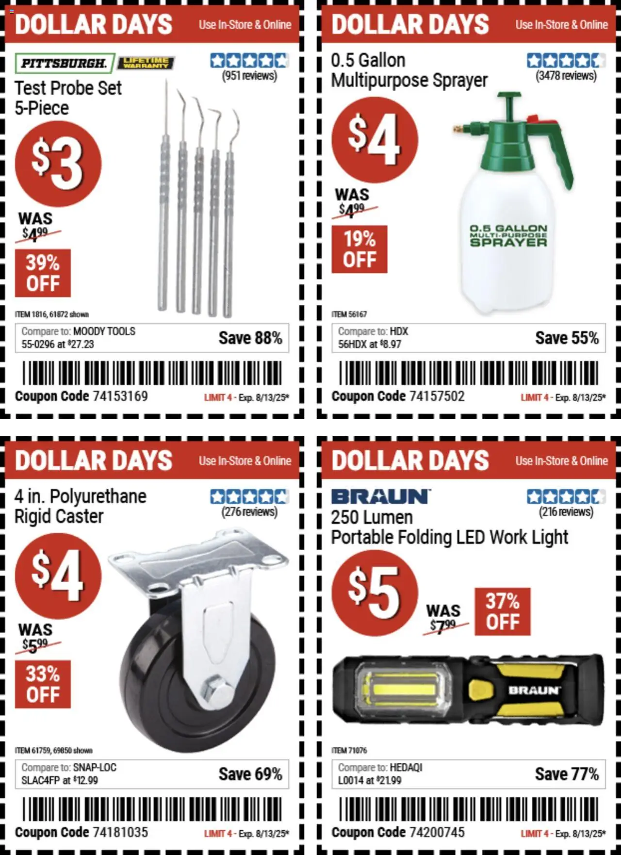 Harbor Freight Dollar Days - valid from 31.07.2025 | Page: 6 | Products: Caster