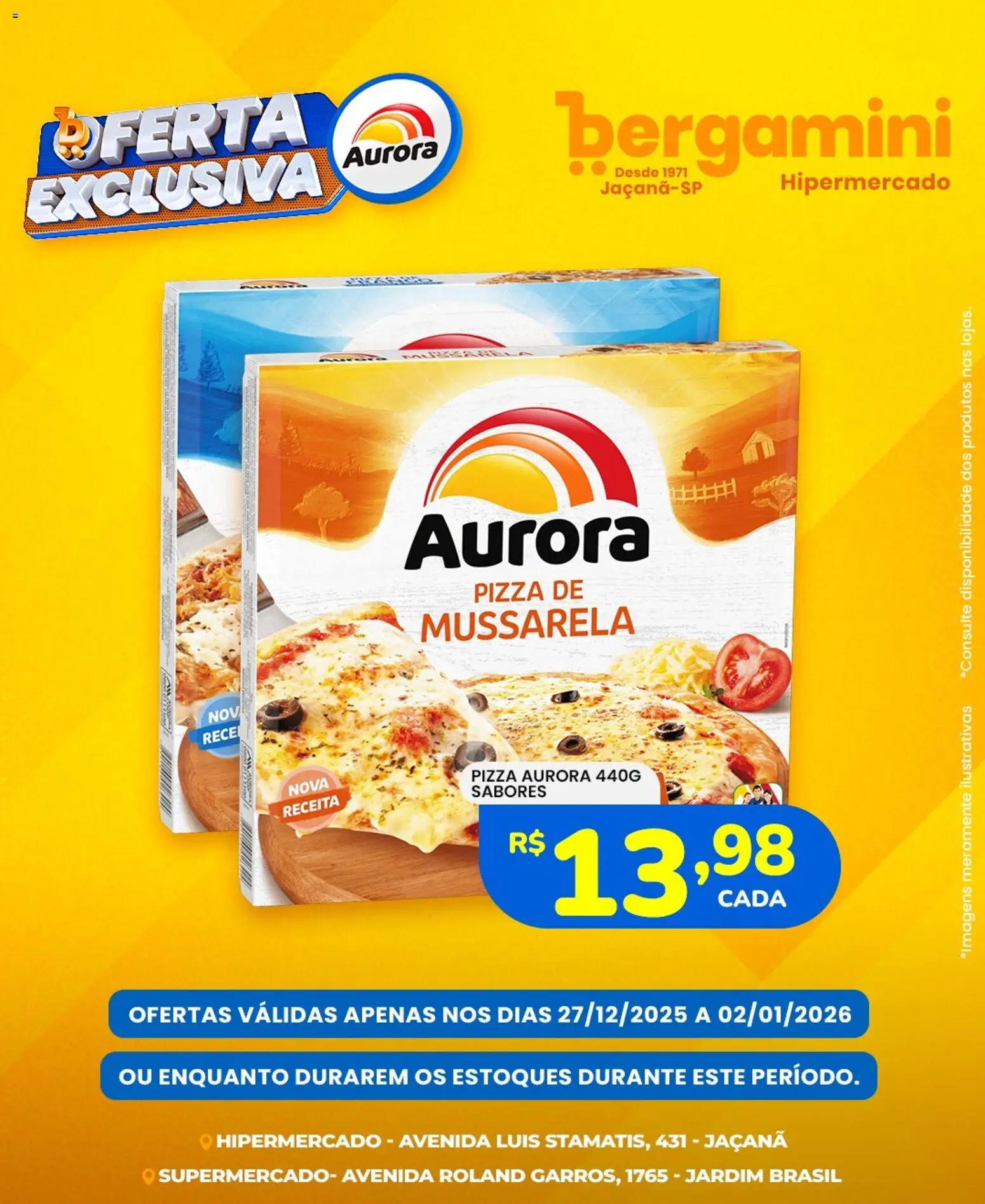 Supermercado Bergamini Folheto - válido de 27.12.2025 | Página: 6 | Produtos: Pizza, Mussarela