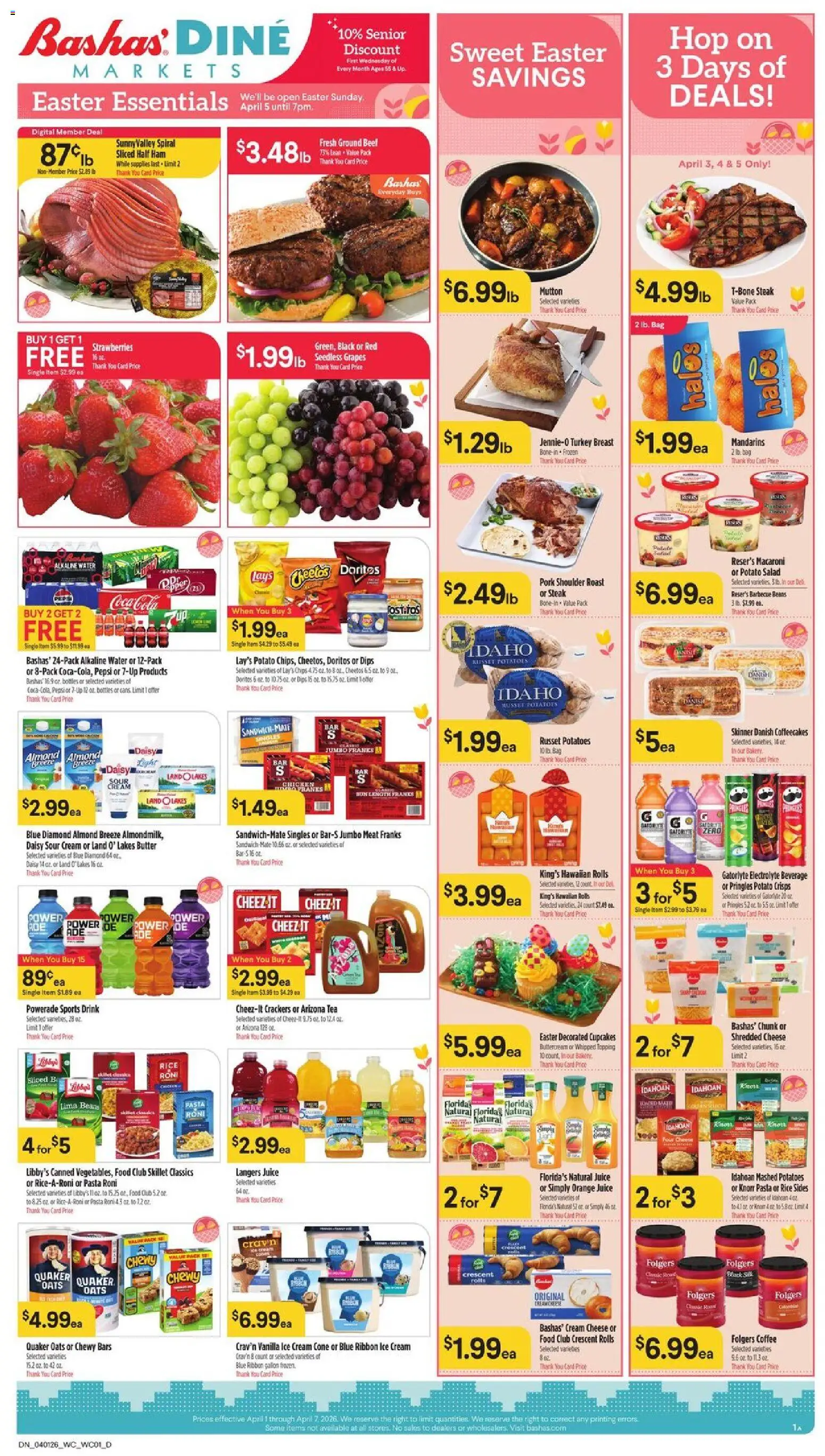 Basha's Dine - valid from 01.04.2026 | Page: 1 | Products: Juice, Tea, Potatoes, Water