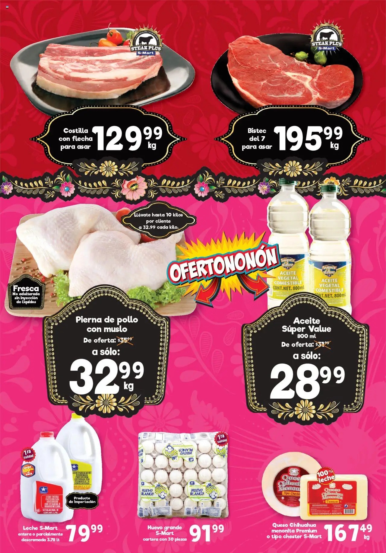 Nuevas ofertas de S-Mart válidas en toda la República Mexicana desde el 22.08.2025. ¡Encuentra las mejores ofertas en S-Mart - Folleto - Reynosa (y Rio Bravo)! | Página: 1 | Productos: Pollo, Huevo, Leche, Aceite