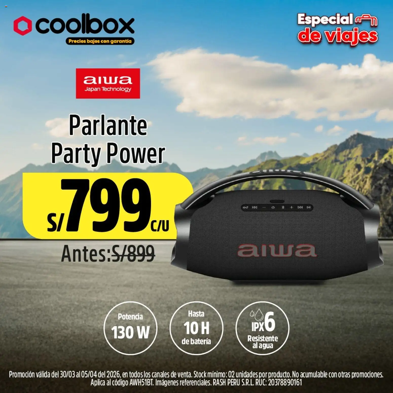 Catálogo Coolbox válido desde 30.03.2026 | Página: 3 | Productos: Batería, Parlante