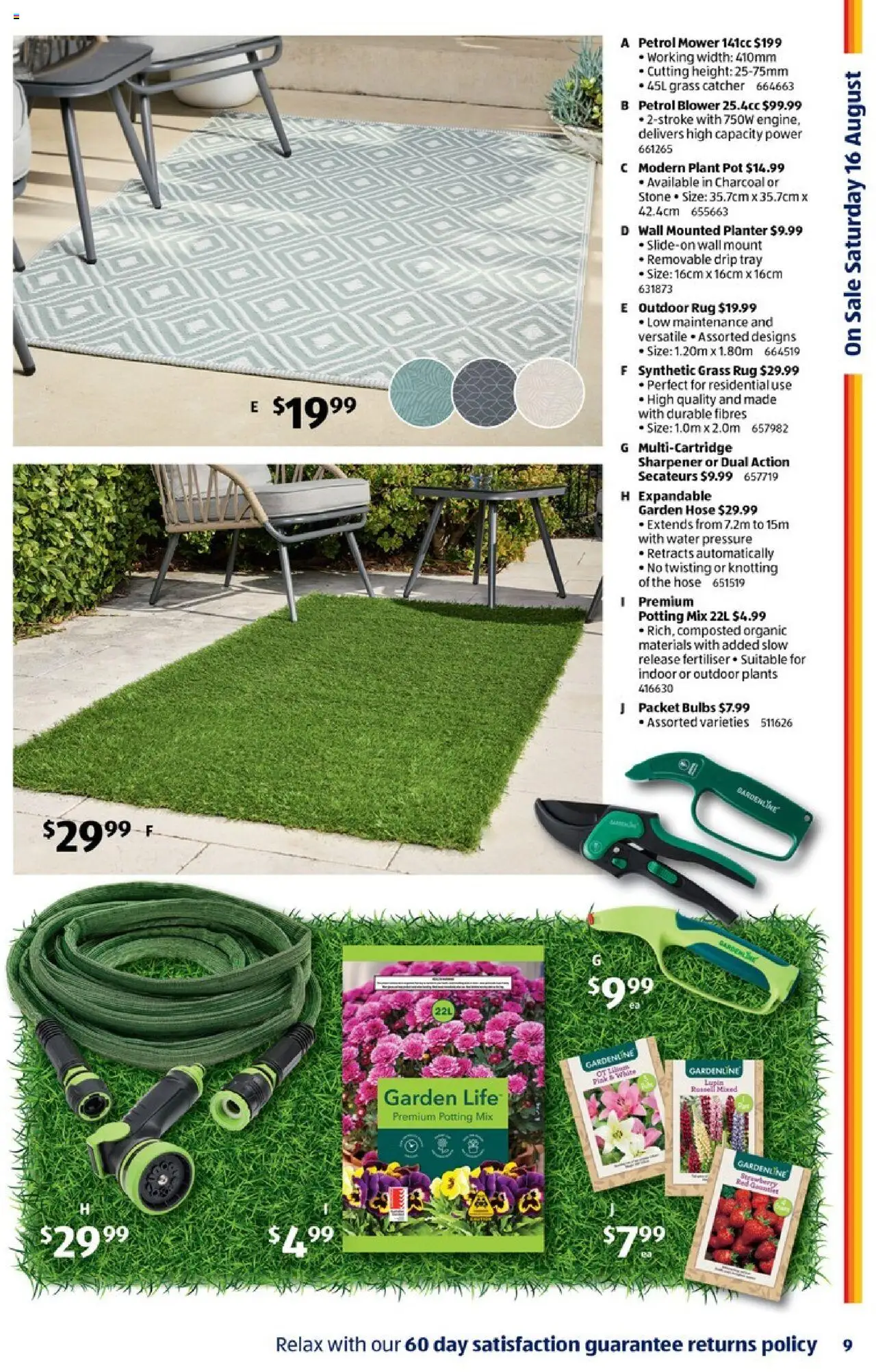 Aldi catalogue - valid from 13.08.2025 | Page: 9 | Products: Grass, Garden hose, Pot, Mower