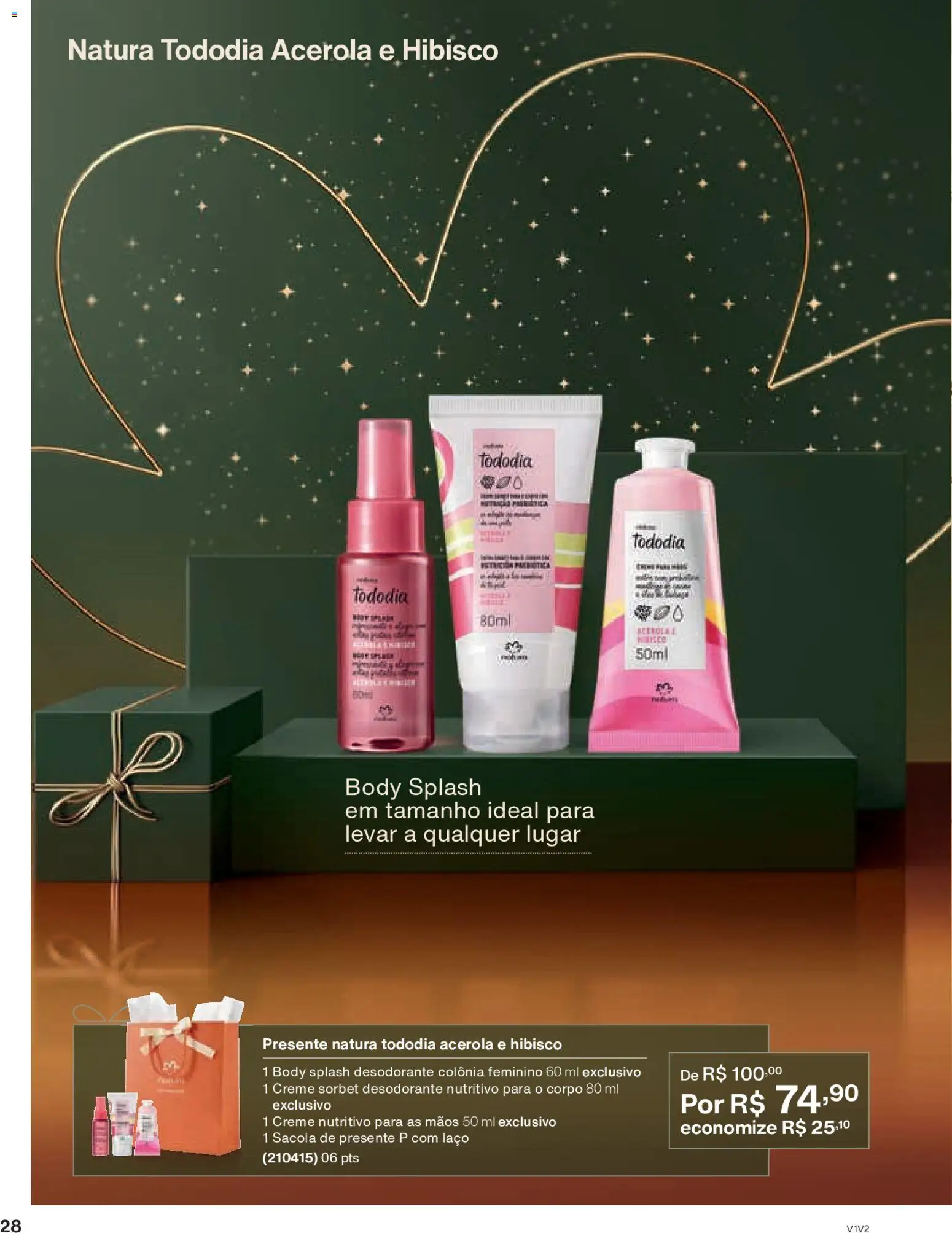 Natura Folheto - válido de 30.10.2025 | Página: 28 | Produtos: Hibisco, Creme, Body, Acerola