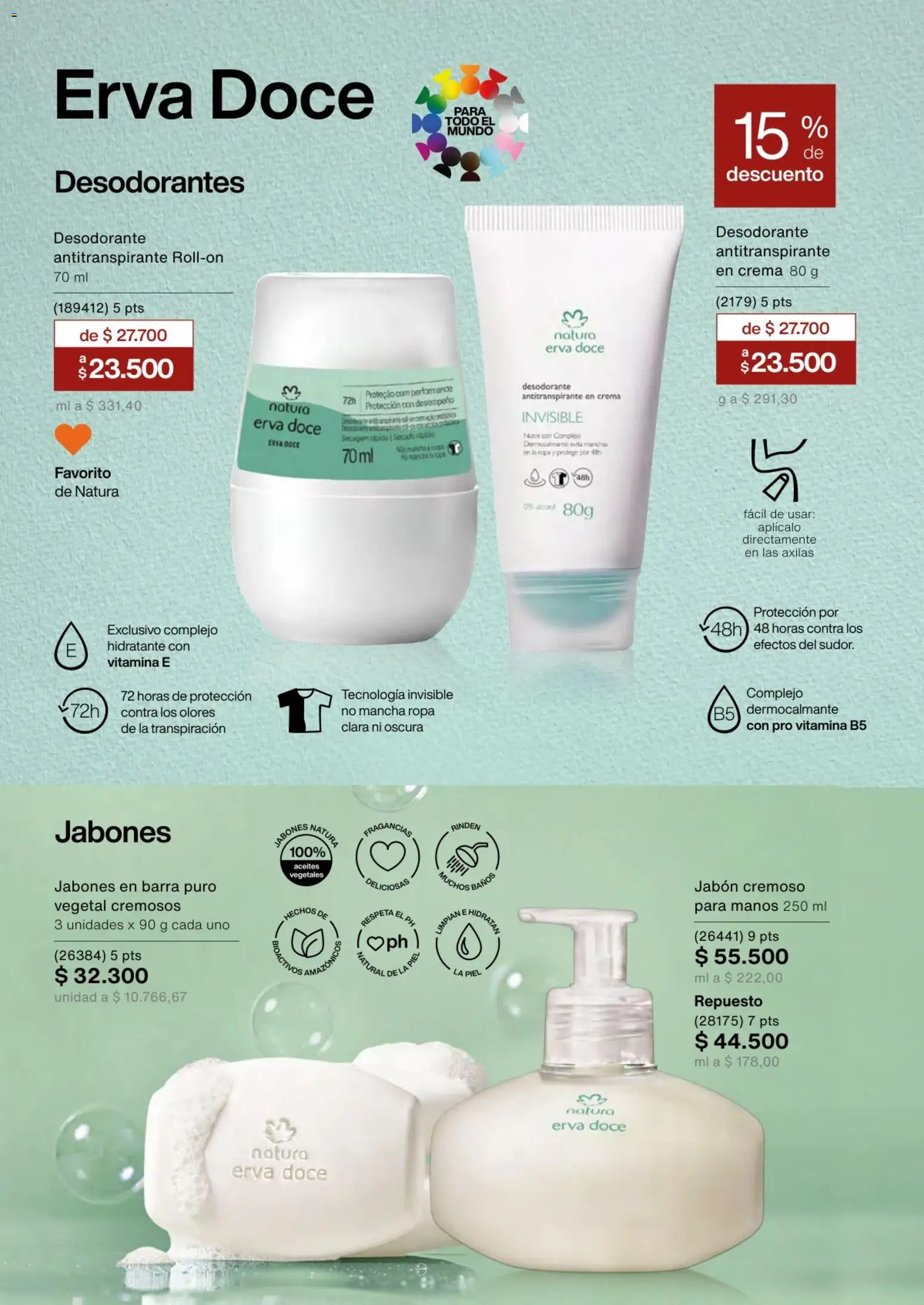 Natura revista - valida desde el 01.02.2026 | Página: 128 | Productos: Crema, Jabón, Antitranspirante, Ropa