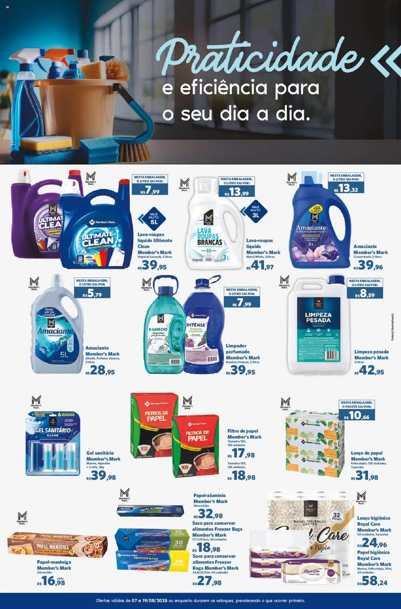 Sam's Club Folheto - válido de 07.08.2025 | Página: 8 | Produtos: Lenço, Manteiga, Papel higiênico, Amaciante