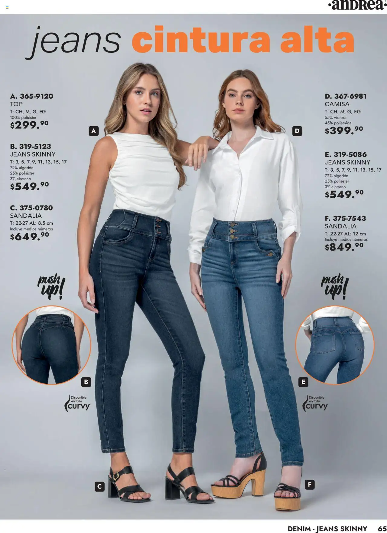 Nuevas ofertas de Andrea válidas en toda la República Mexicana desde el 25.05.2025. ¡Encuentra las mejores ofertas en Andrea - Catálogo Vestir Exterior! | Página: 65 | Productos: Camisa, Algodón