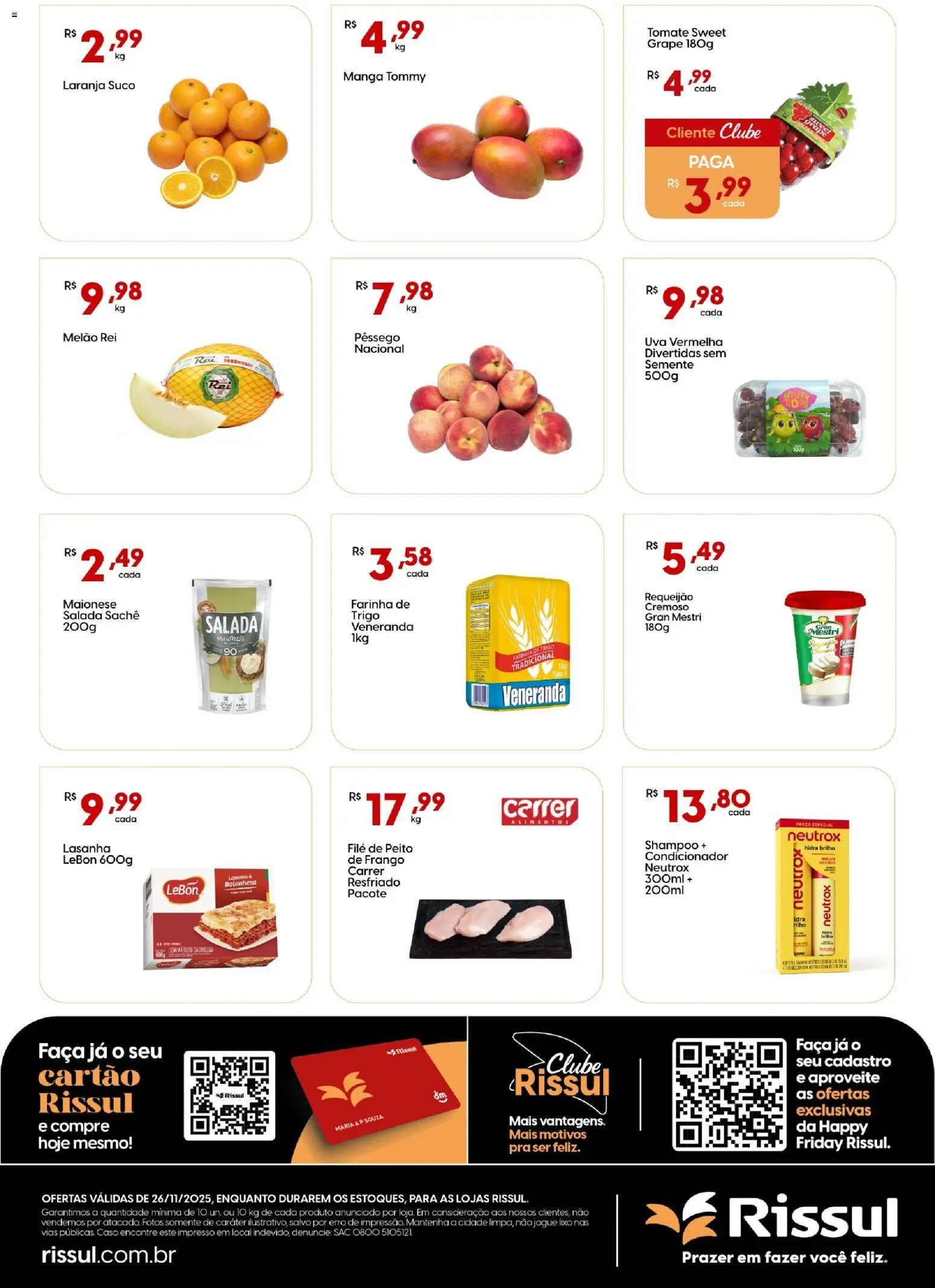 Rissul Folheto - válido de 26.11.2025 | Página: 2 | Produtos: Melão, Condicionador, Faca, Lasanha