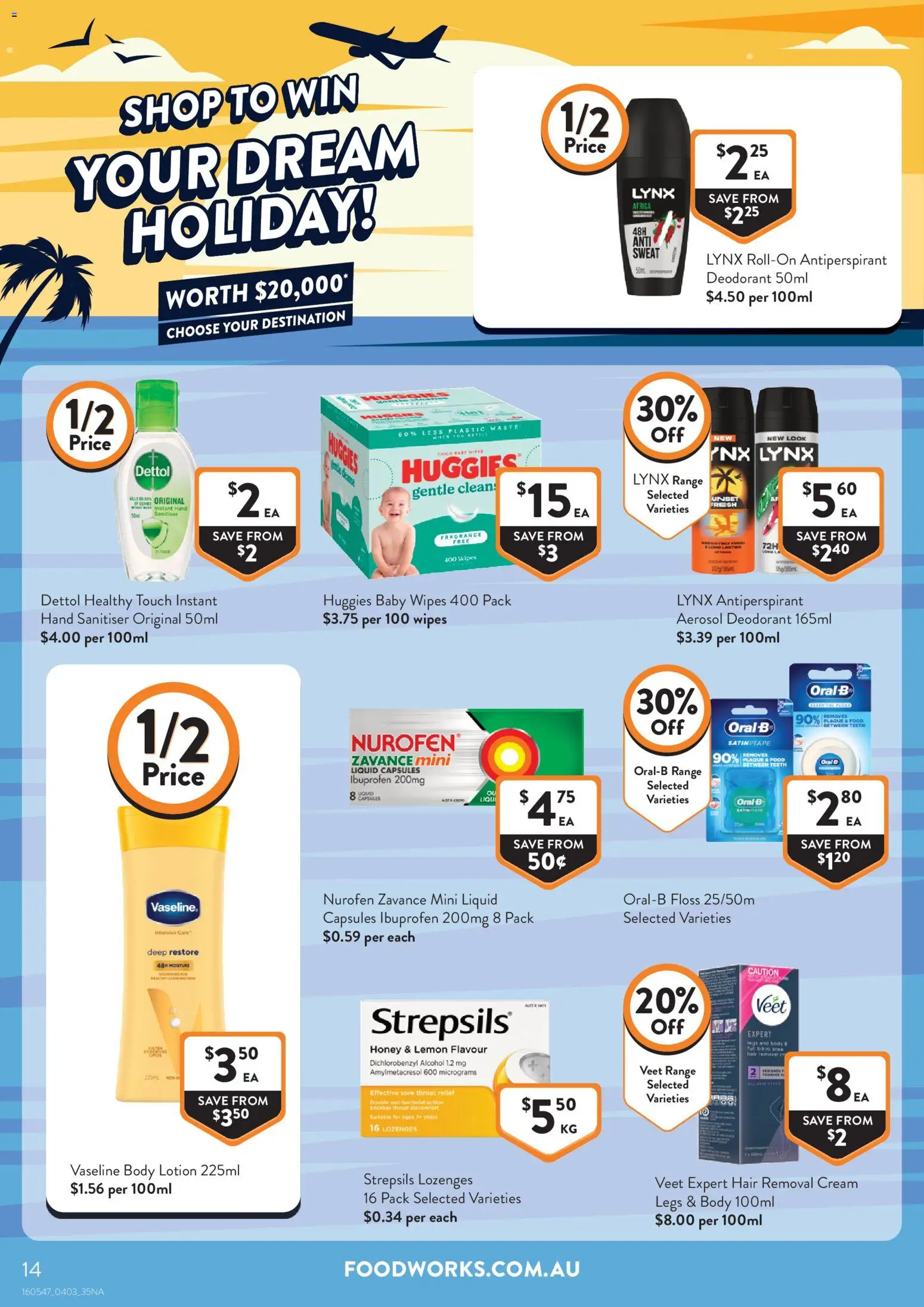 Foodworks catalogue - valid from 04.03.2026 | Page: 14 | Products: Deodorant, Lemon, Hair removal, Vaseline