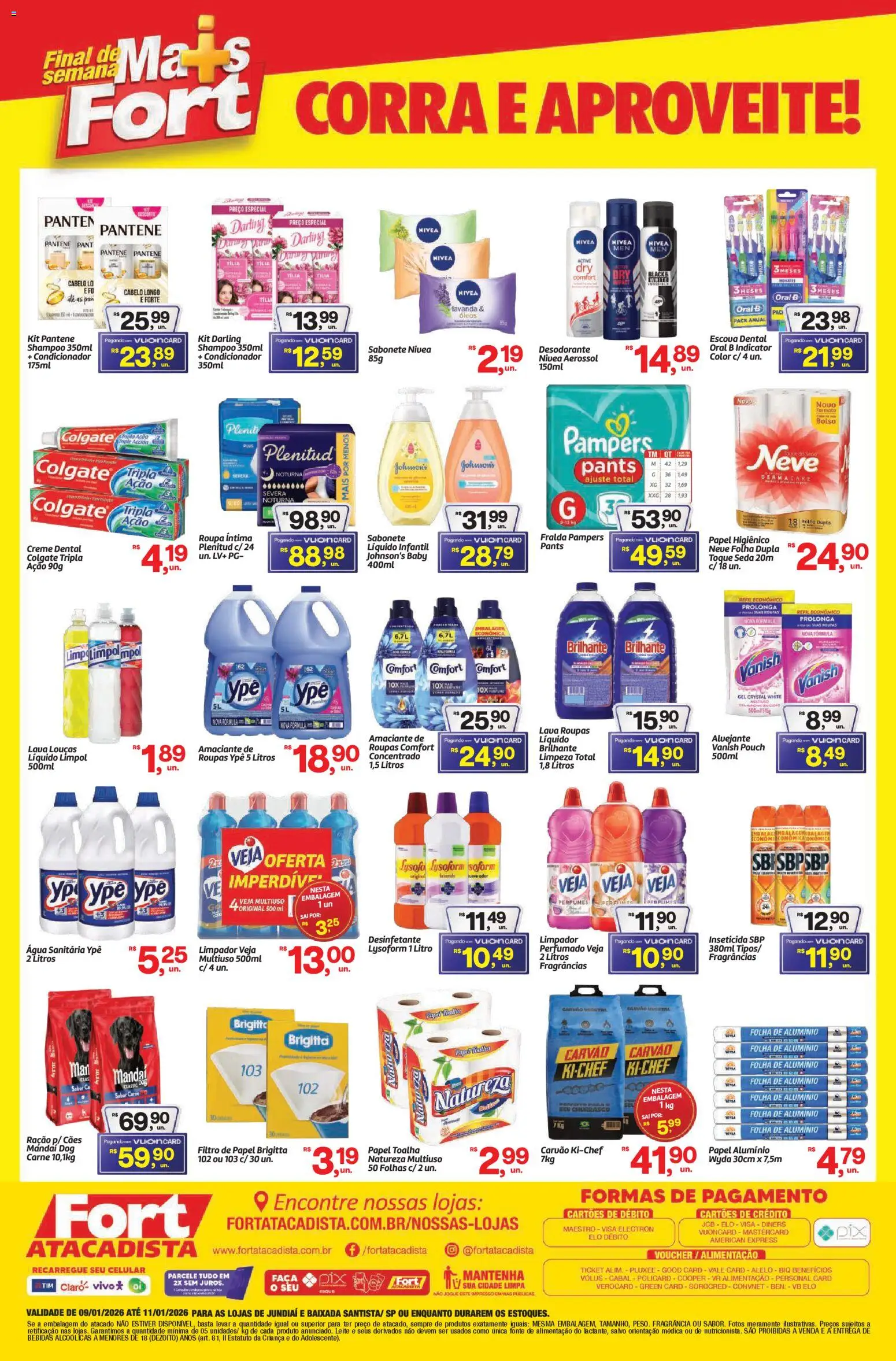 Fort Atacadista Folheto - válido de 09.01.2026 | Página: 4 | Produtos: Fralda pampers, Pampers, Carne, Creme