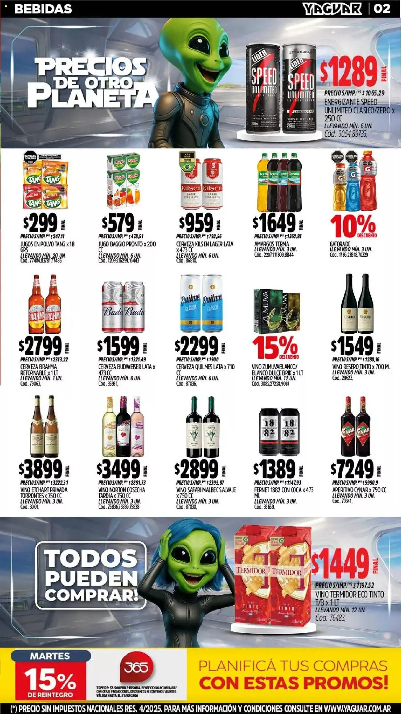 Yaguar - Oferta Semanal Misiones │ válido desde el 11.03.2026 | Página: 2 | Productos: Polvo, Jugo, Vino, Cerveza