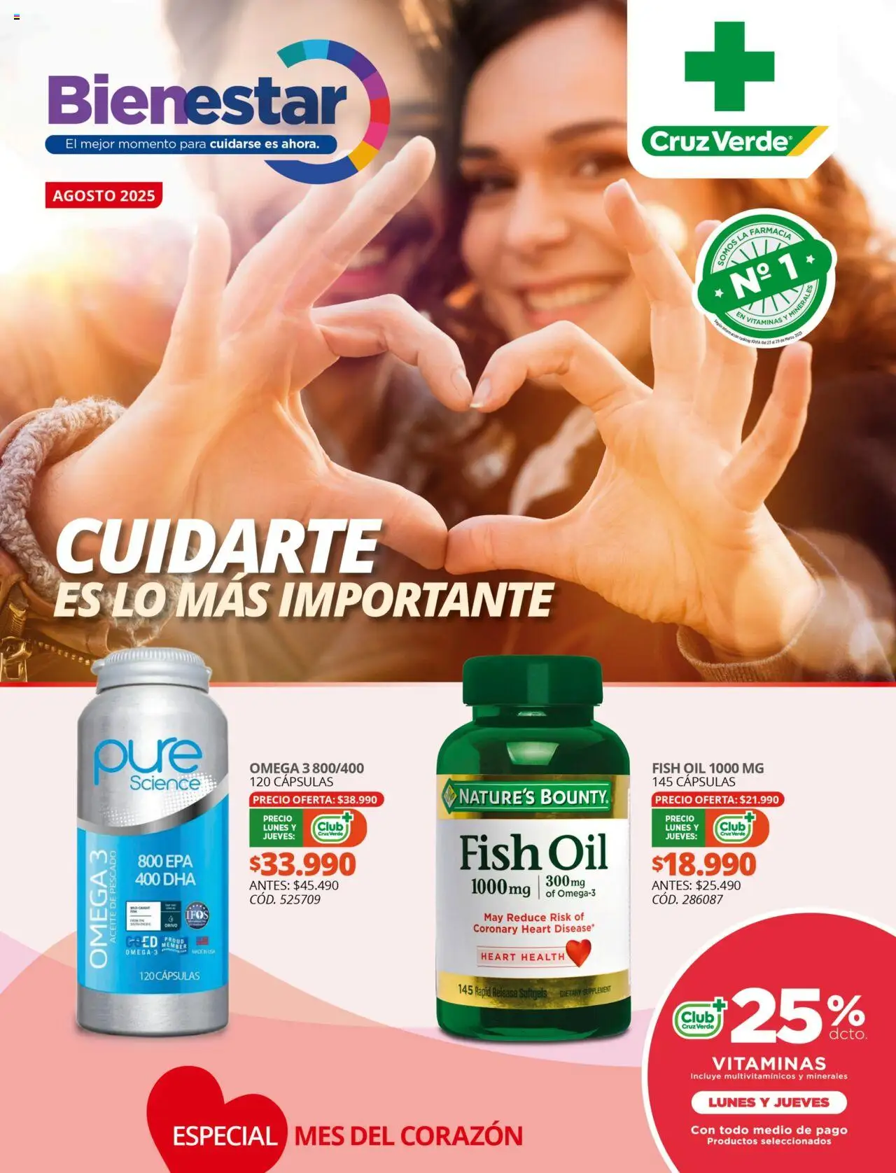 Bienestar Cruz Verde │ válido desde el 01.08.2025 | Página: 1 | Productos: Vitaminas, Pescado, Aceite