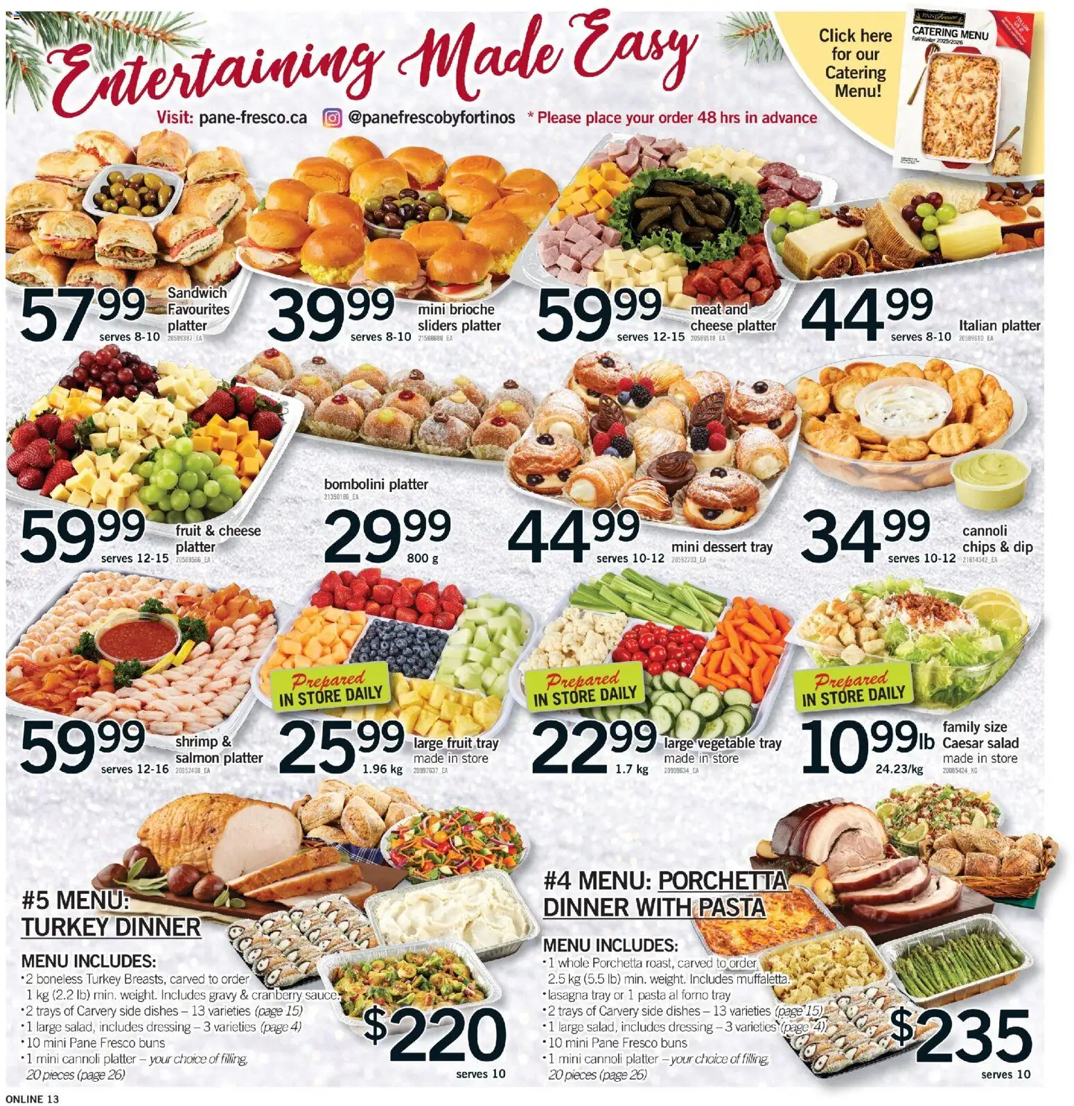Fortinos flyer valid from 18.12.2025 | Page: 13 | Products: Pasta, Chips, Salad, Turkey