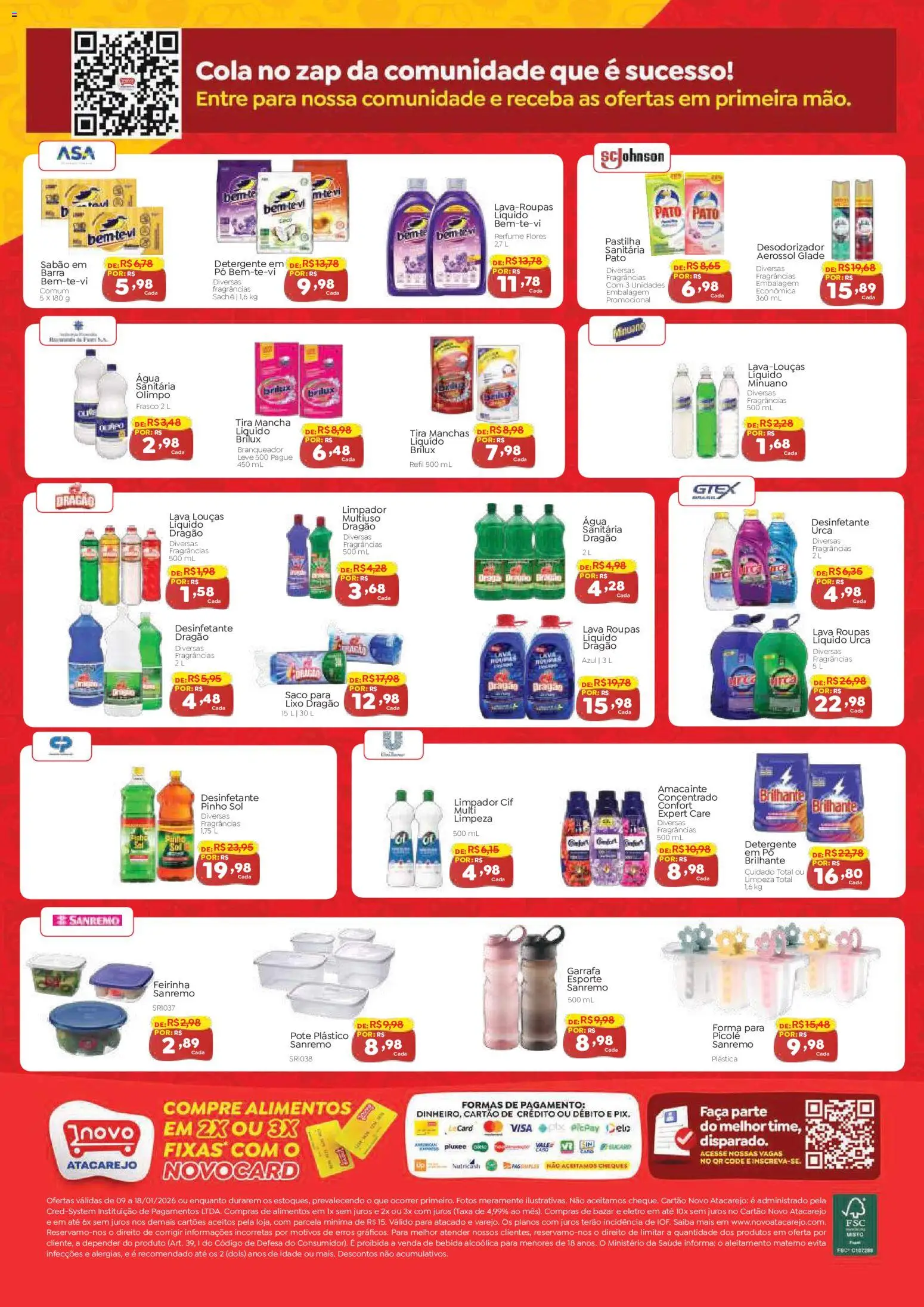 Novo Atacarejo Folheto - válido de 09.01.2026 | Página: 4 | Produtos: Tira manchas, Faca, Roupas, Bebida