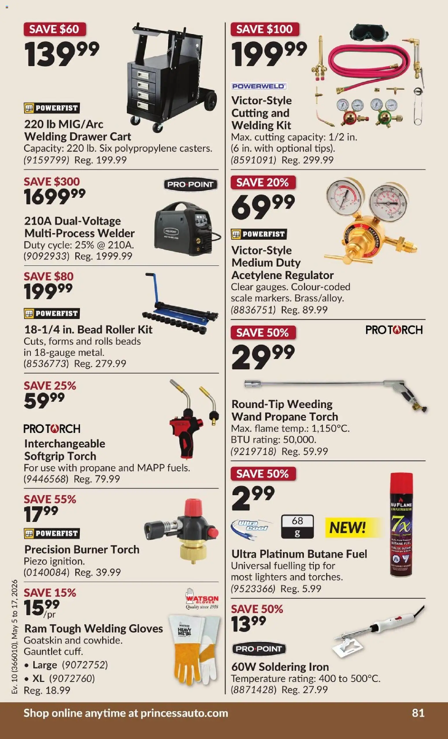 Princess Auto flyer valid from 05.05.2026 | Page: 87 | Products: Gloves, Iron