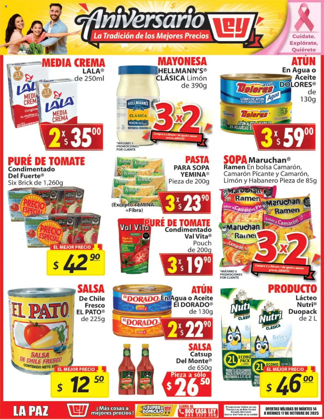 Nuevas ofertas de Casa Ley válidas en toda la República Mexicana desde el 14.10.2025. ¡Encuentra las mejores ofertas en Casa Ley - Folleto Autoservicio! | Página: 1 | Productos: Atún, Aceite, Pastel, Catsup