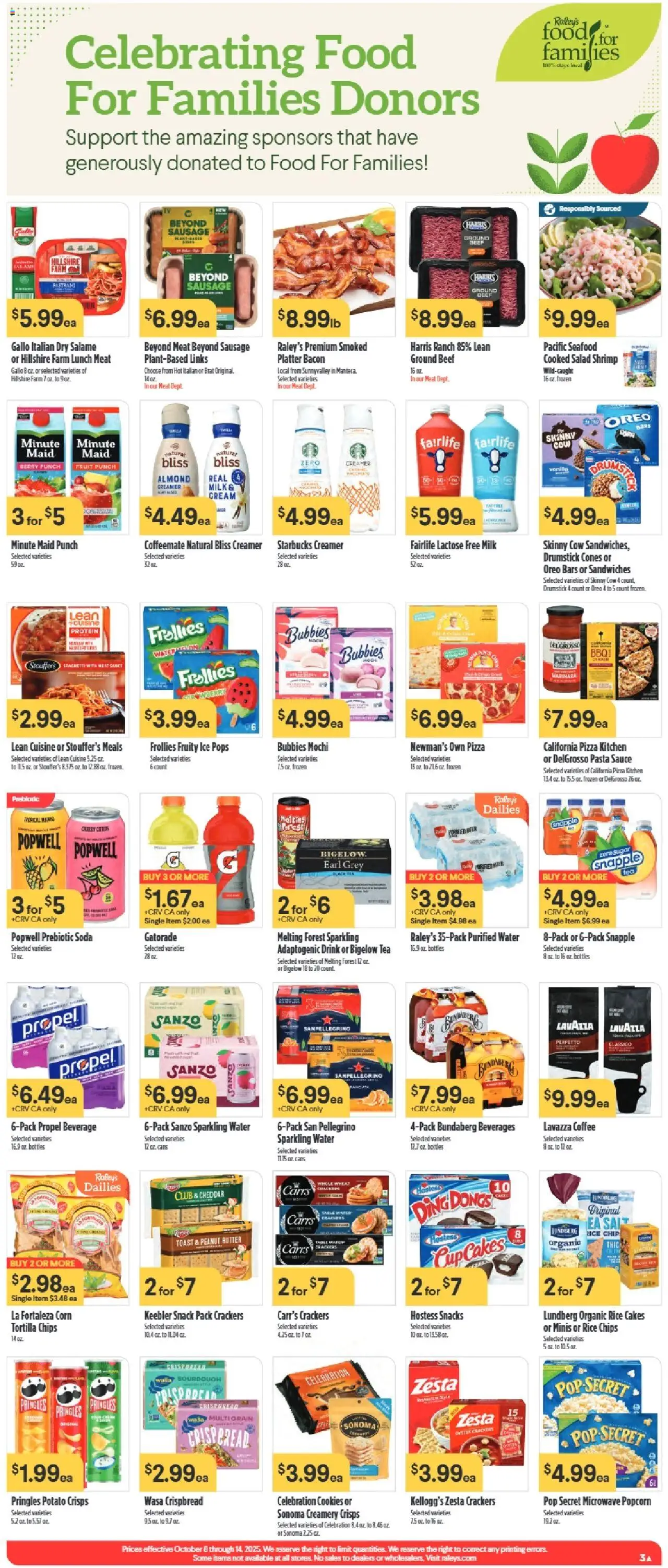 Raley's Weekly Ad - valid from 08.10.2025 | Page: 3 | Products: Corn, Table, Cream, Watermelon
