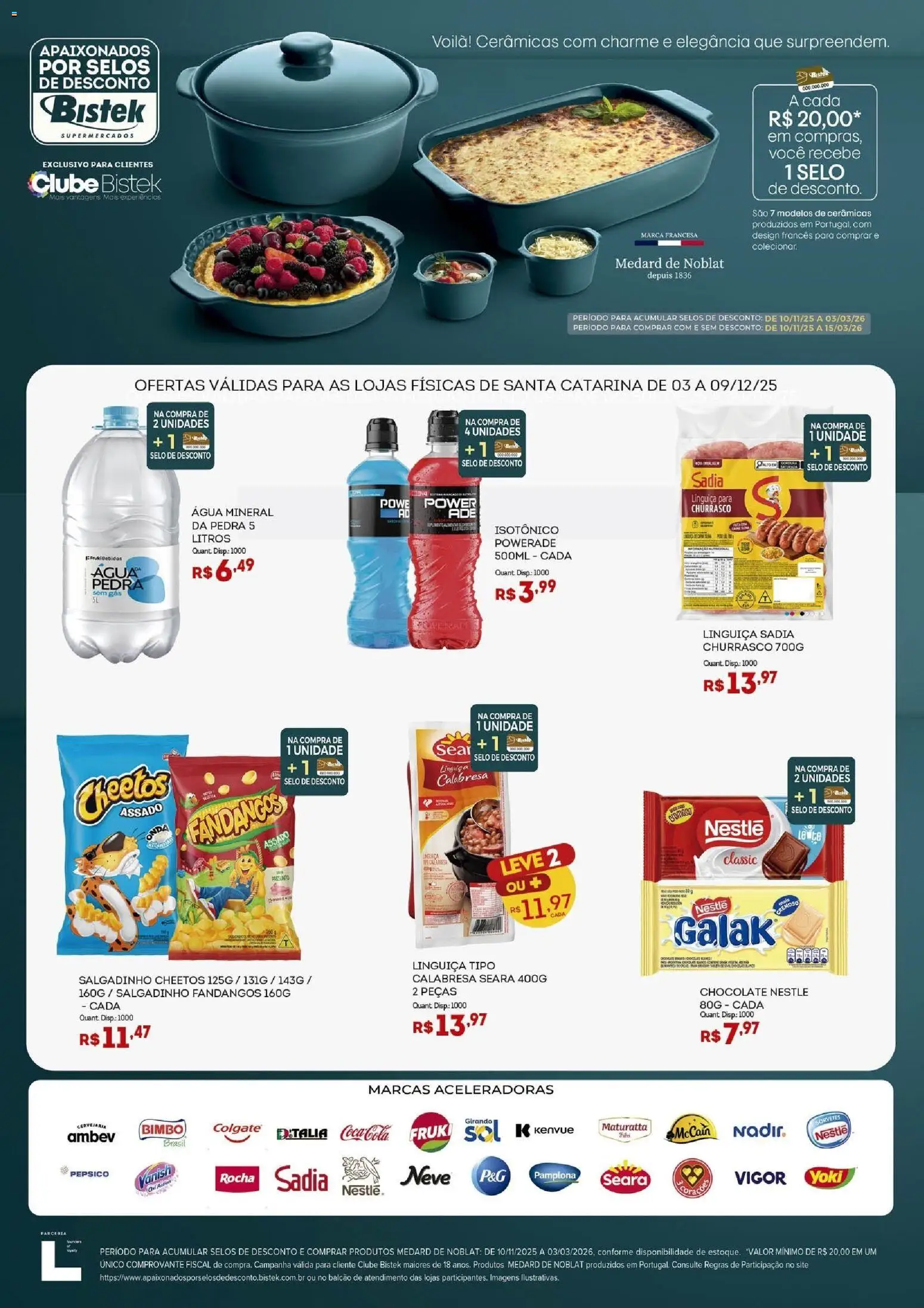 Bistek Supermercados Folheto - válido de 03.12.2025 | Página: 2 | Produtos: Linguiça, Cheetos, Água mineral, Vanish