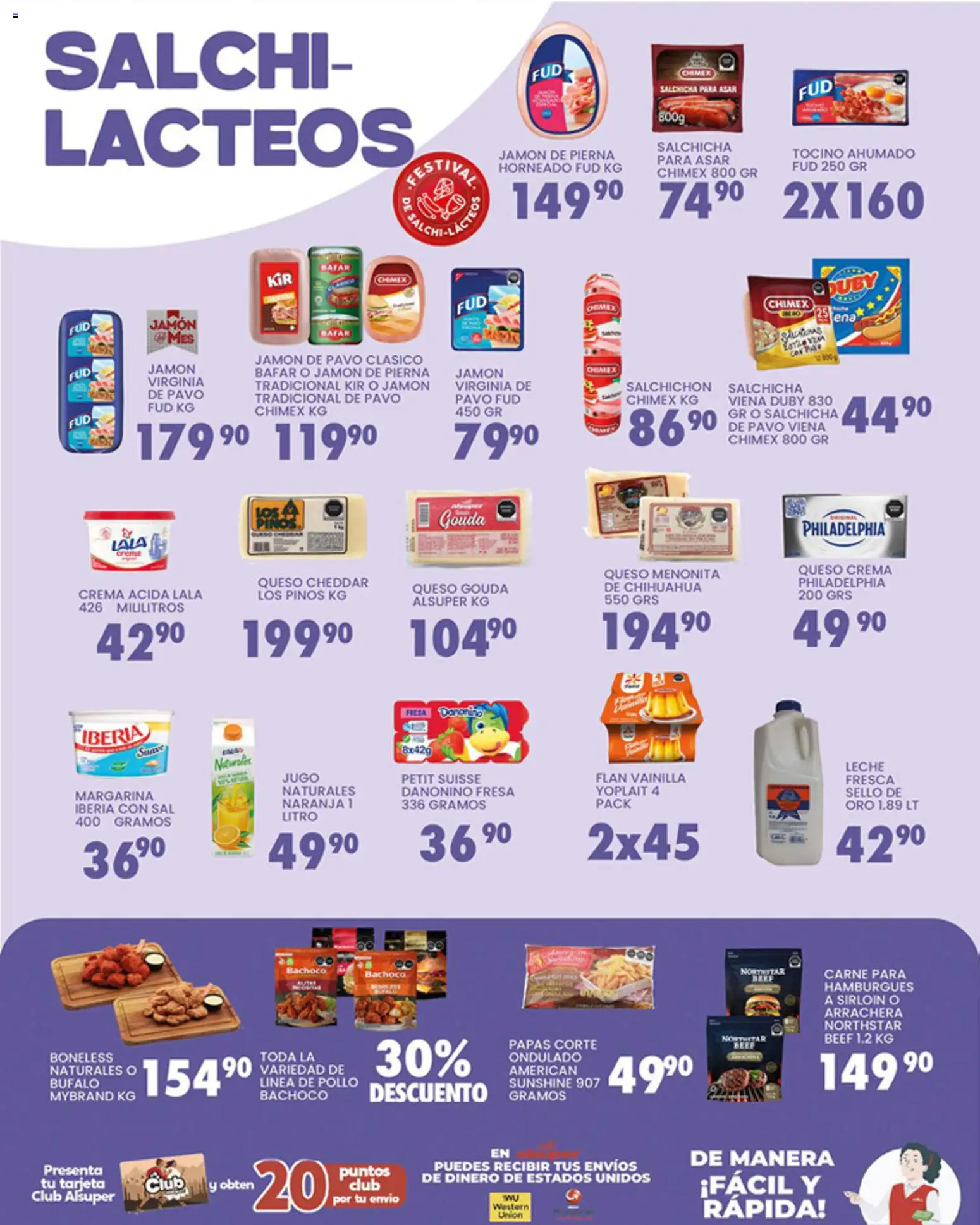 Nuevas ofertas de Alsuper válidas en toda la República Mexicana desde el 20.03.2026. ¡Encuentra las mejores ofertas en Alsuper folleto! | Página: 3 | Productos: Pollo, Tocino, Crema, Queso
