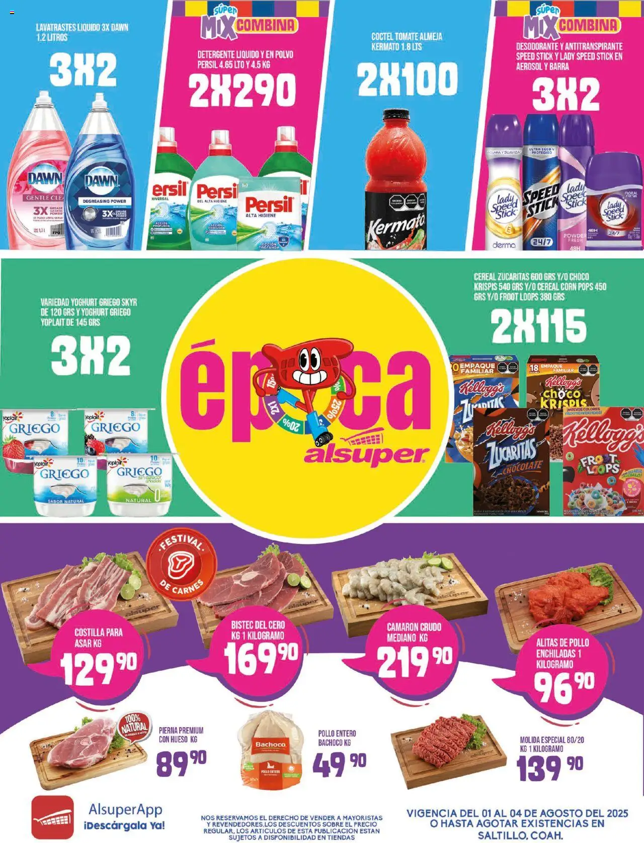 Nuevas ofertas de Alsuper válidas en toda la República Mexicana desde el 01.08.2025. ¡Encuentra las mejores ofertas en Alsuper - Folleto - Saltillo! | Página: 1 | Productos: Antitranspirante, Pollo, Polvo, Sobre