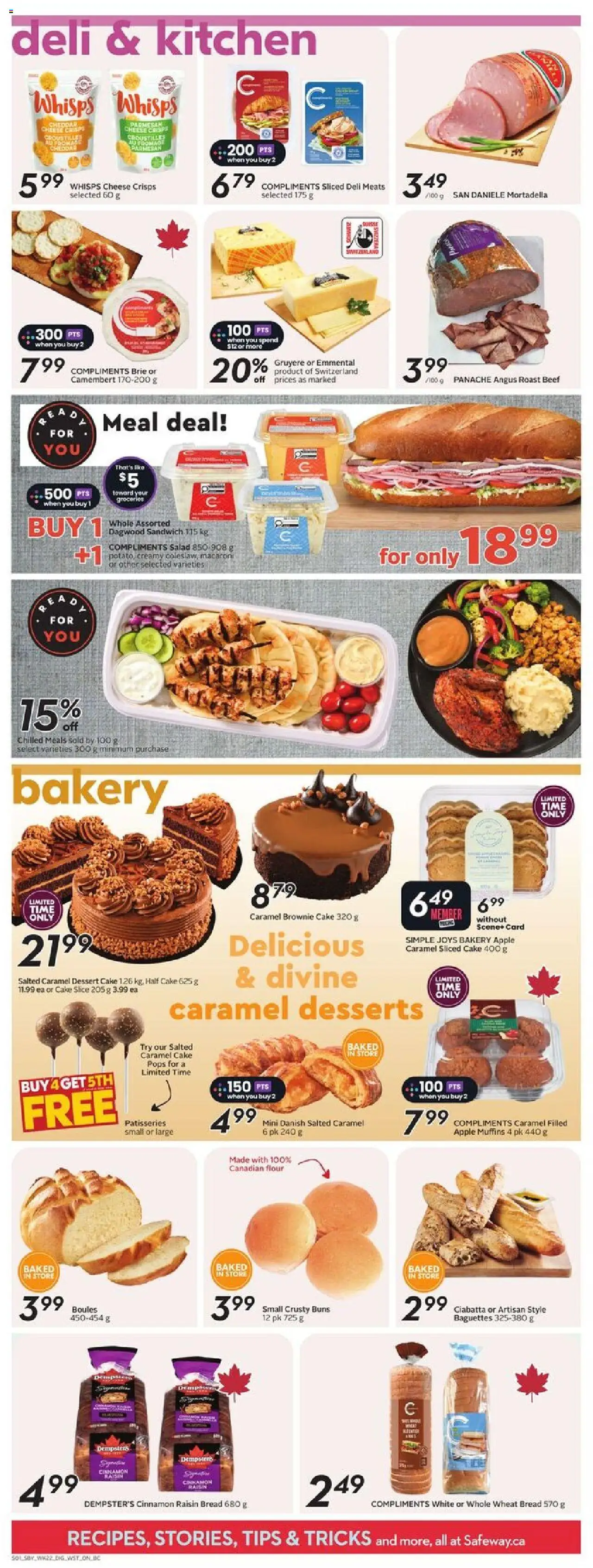 Safeway flyer valid from 25.09.2025 | Page: 10 | Products: Salad, Bakery, Cheese, Bread