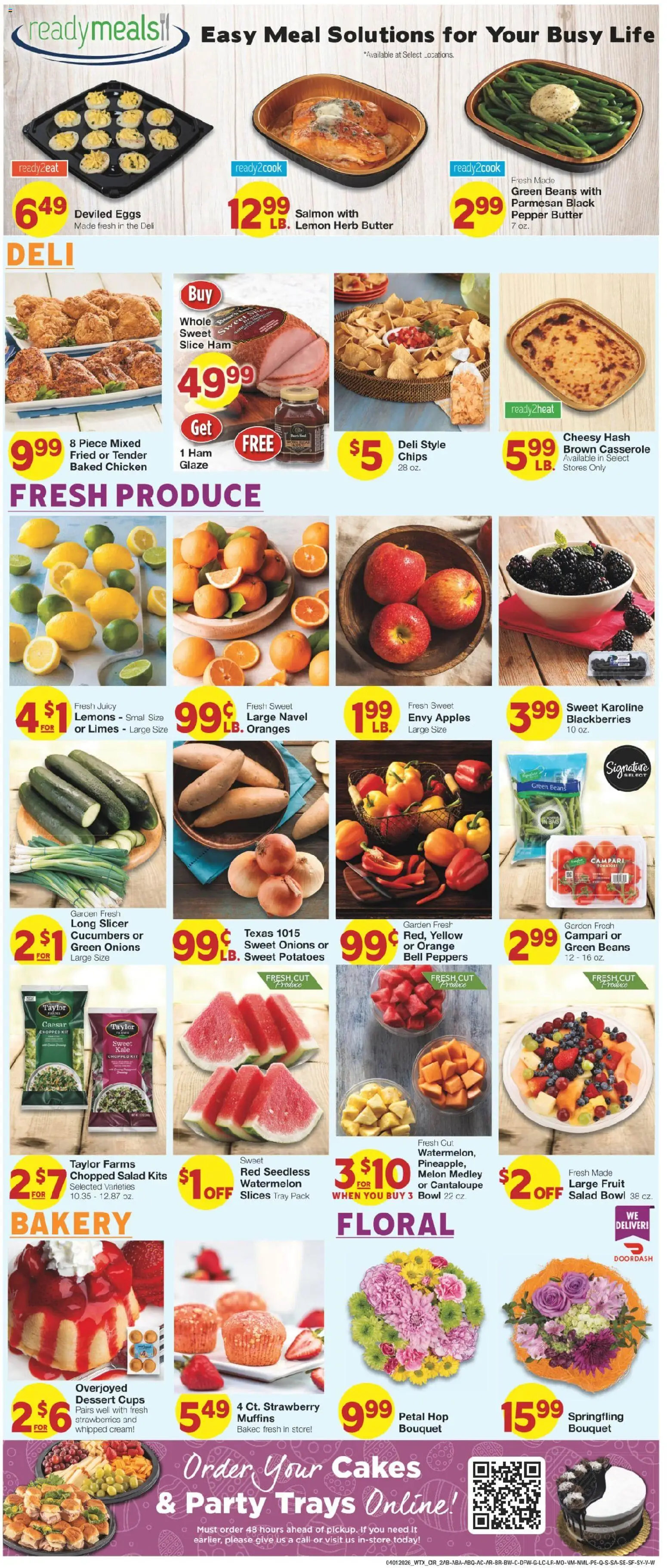United Supermarkets Weekly Ad - valid from 31.03.2026 | Page: 2 | Products: Bakery, Butter, Melon, Slicer
