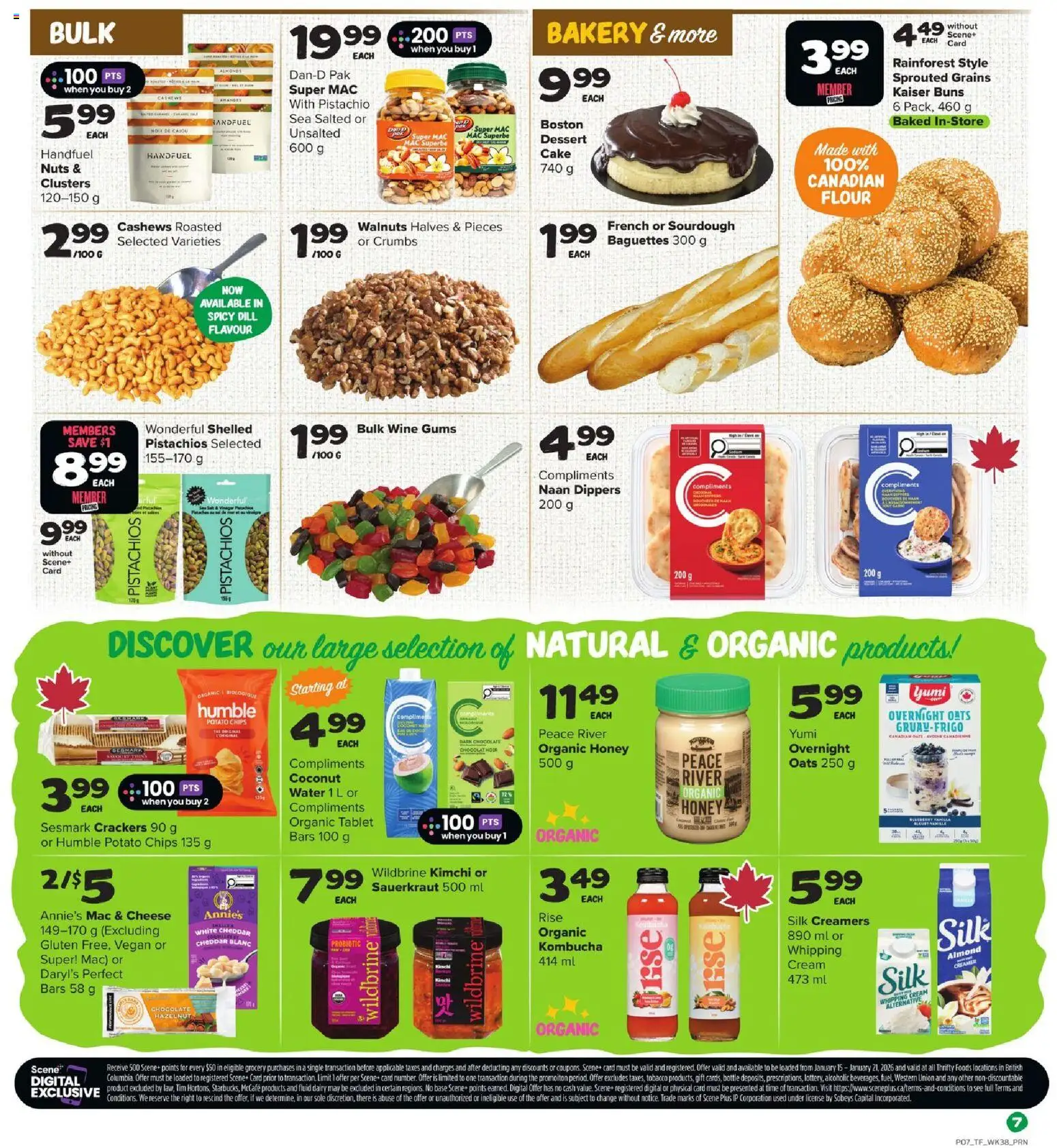 Thrifty Foods flyer valid from 15.01.2026 | Page: 8 | Products: Chips, Cream, Bakery, Chocolate