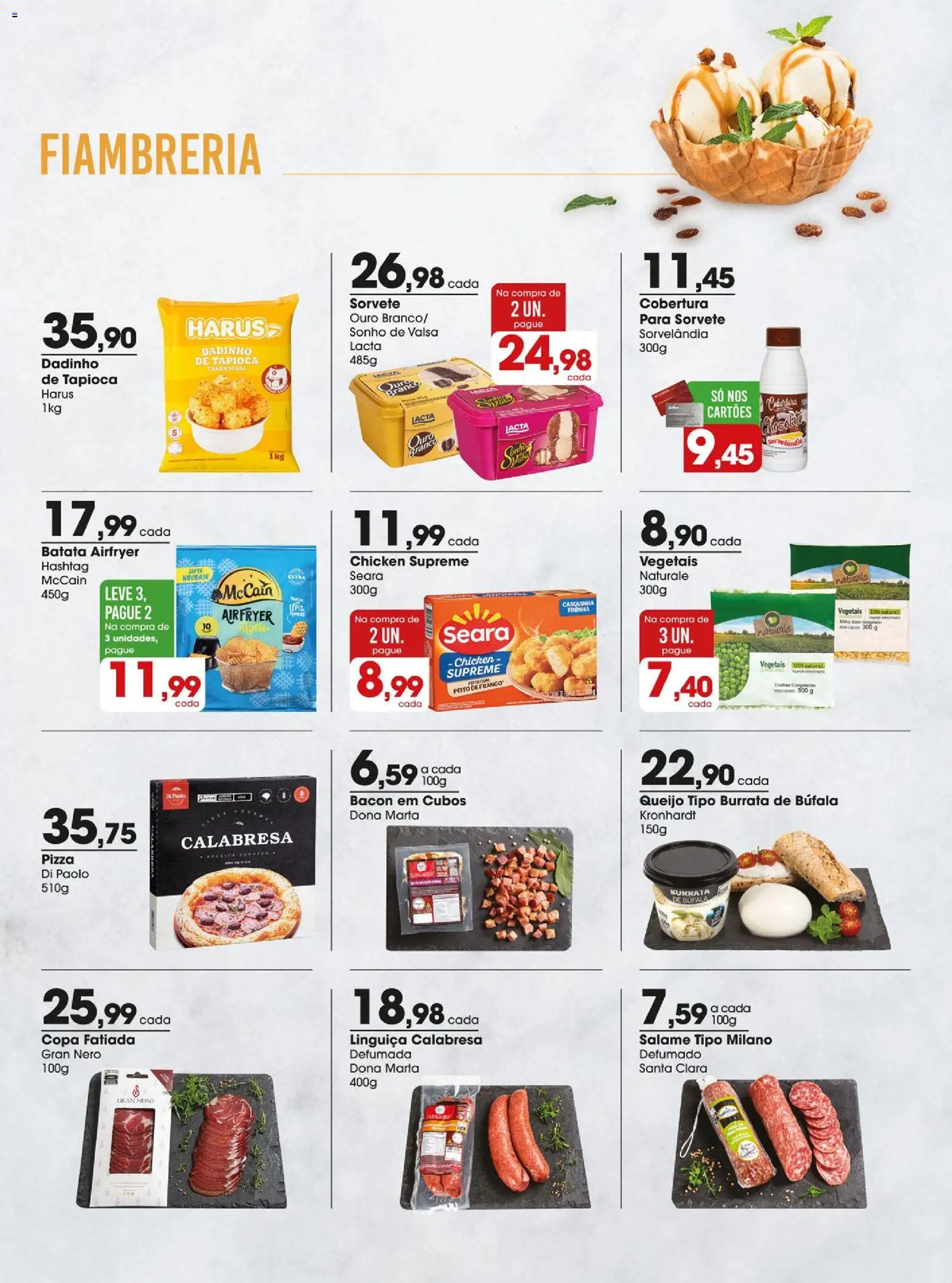 Zaffari Folheto - válido de 04.11.2025 | Página: 11 | Produtos: Queijo, Salame, Copa, Sorvete