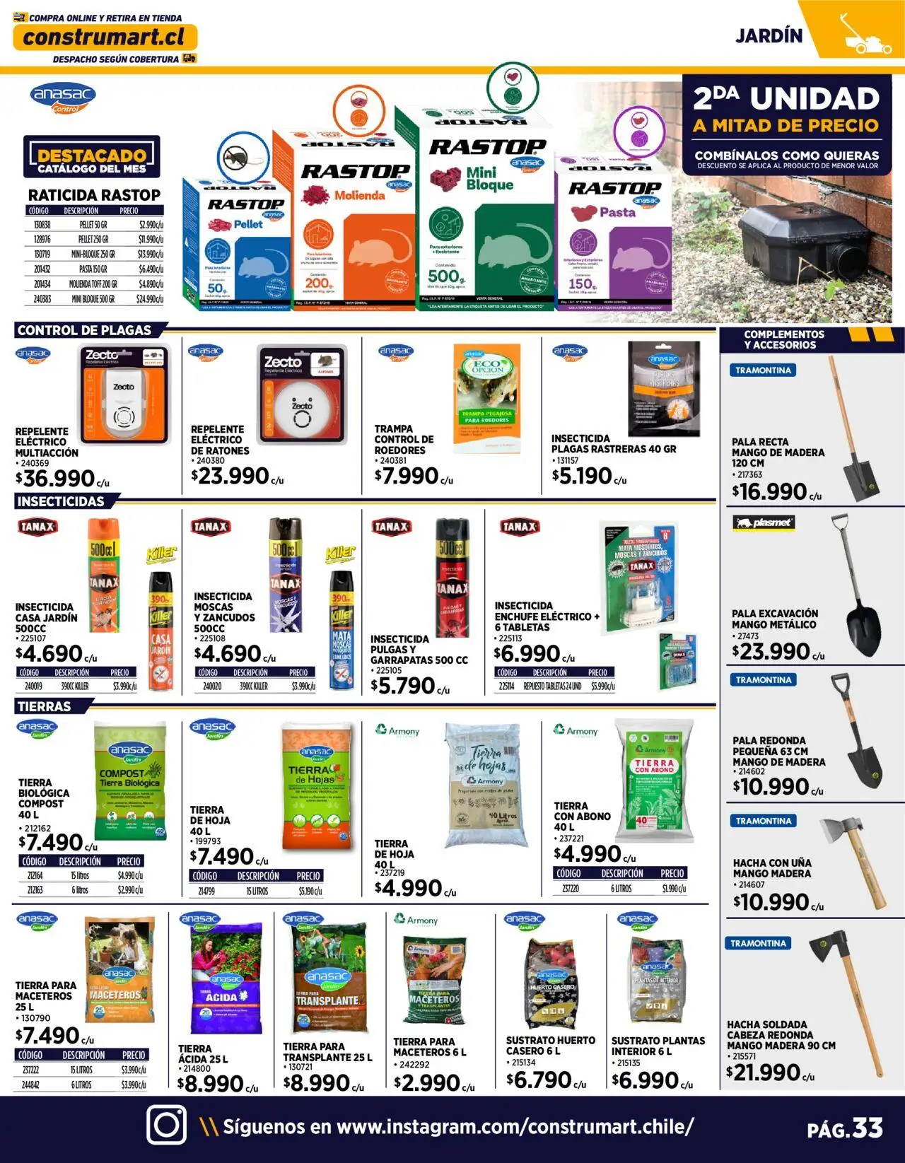 Construmart ofertas  │ válido desde el 01.08.2025 | Página: 33 | Productos: Pala, Insecticida, General, Hacha