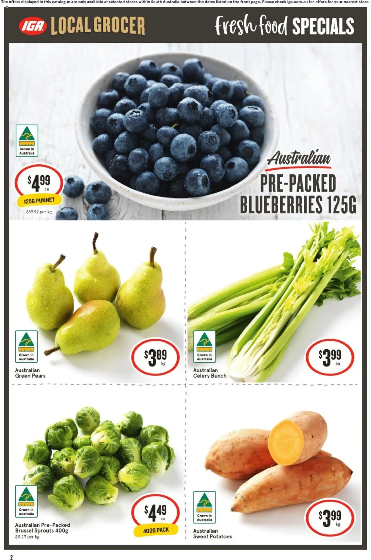 IGA catalogue - valid from 13.08.2025 | Page: 3 | Products: Potatoes, Blueberries