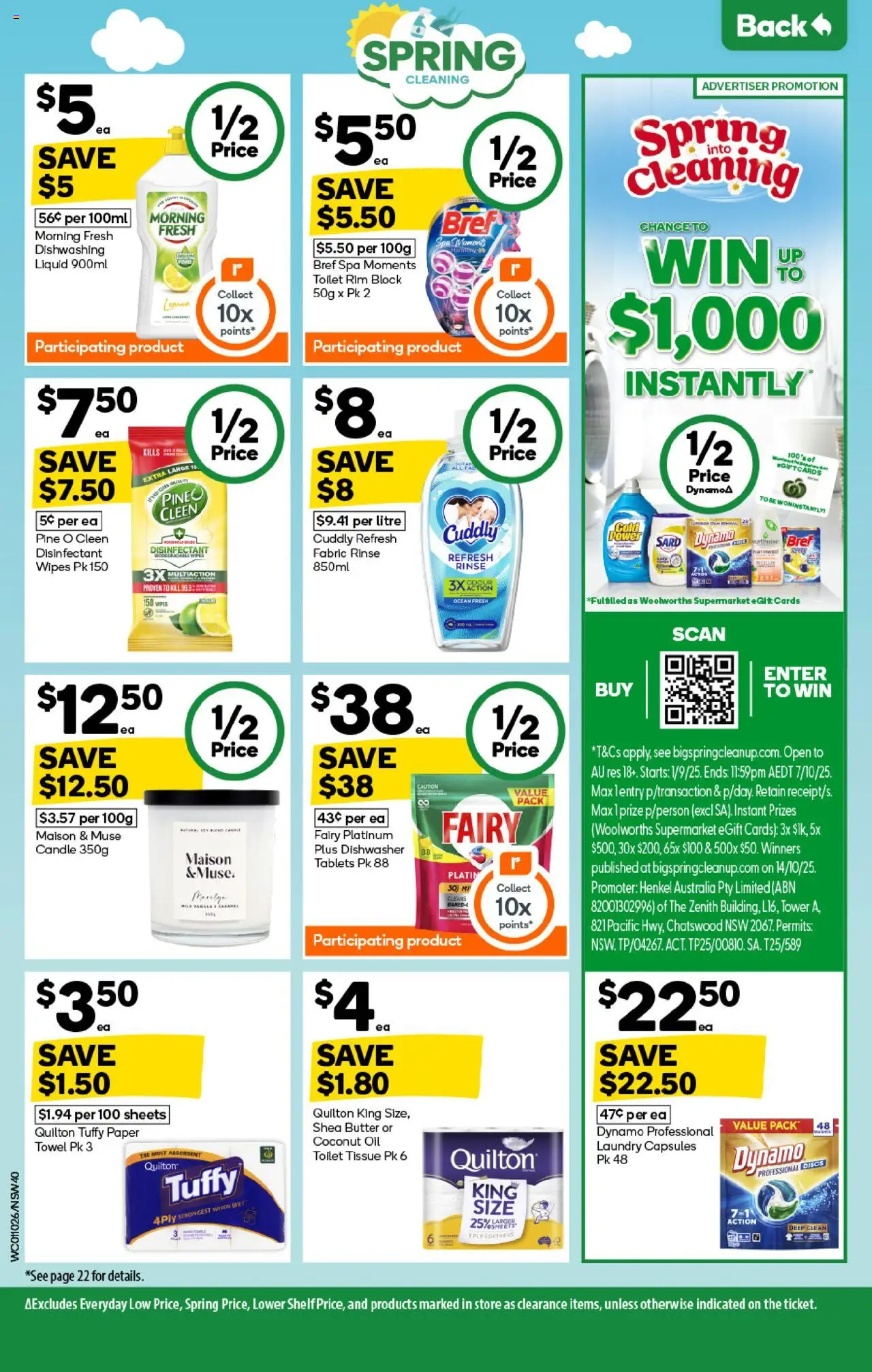 Woolworths catalogue - valid from 01.10.2025 | Page: 38 | Products: Toilet, Candle, Laundry, Tablets