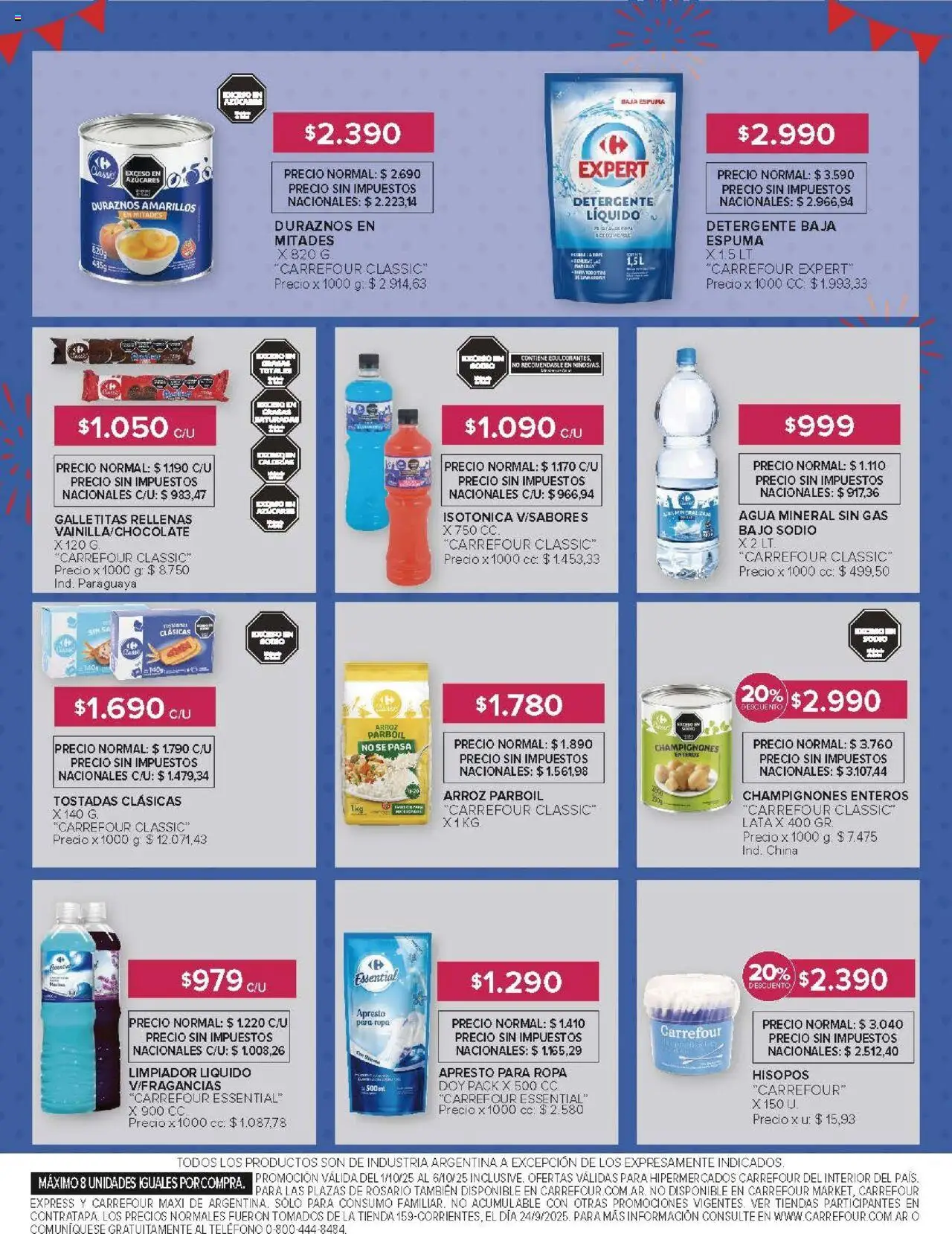 Carrefour ofertas - Corrientes │ válido desde el 01.10.2025 | Página: 11 | Productos: Teléfono, Agua, Espuma, Limpiador
