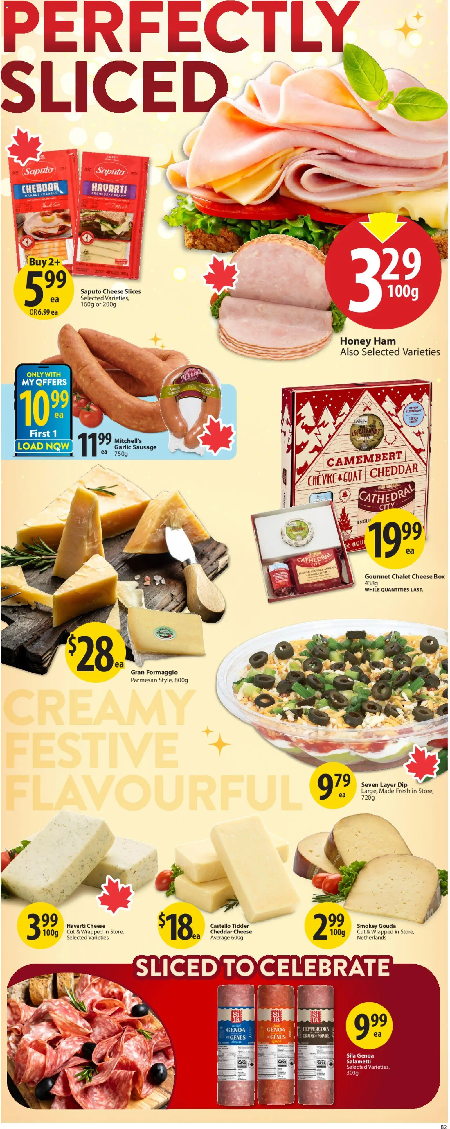 Save on foods flyer valid from 27.11.2025 | Page: 12 | Products: Box, Cheese, Ham