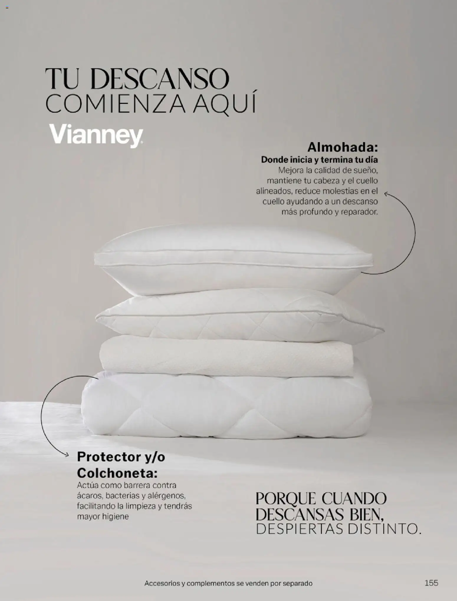 Nuevas ofertas de Vianney válidas en toda la República Mexicana desde el 06.03.2026. ¡Encuentra las mejores ofertas en Vianney catálogo Tu hogar, nuestra pasión! | Página: 157 | Productos: Colchoneta, Almohada