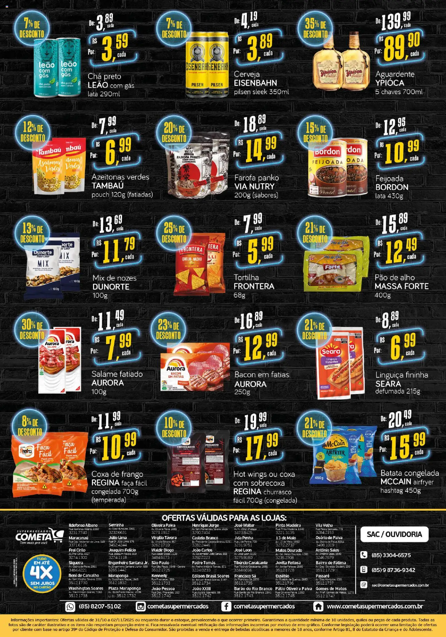Cometa Supermercados Folheto - válido de 31.10.2025 | Página: 2 | Produtos: Base, Massa, Nozes, Frango