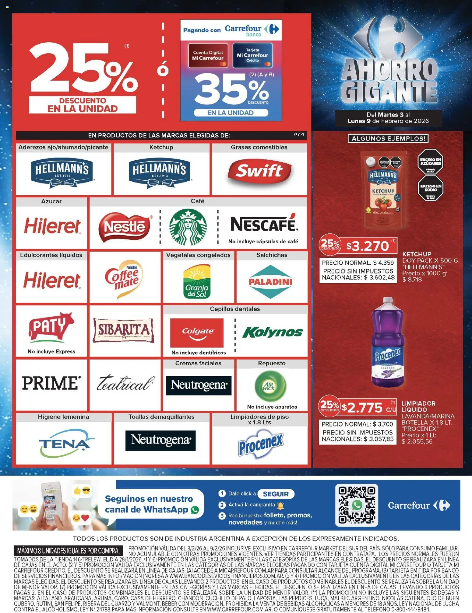 Carrefour Market catálogo │ válido desde el 03.02.2026 | Página: 10 | Productos: Botella, Cuchillo, Toallas, Sobre