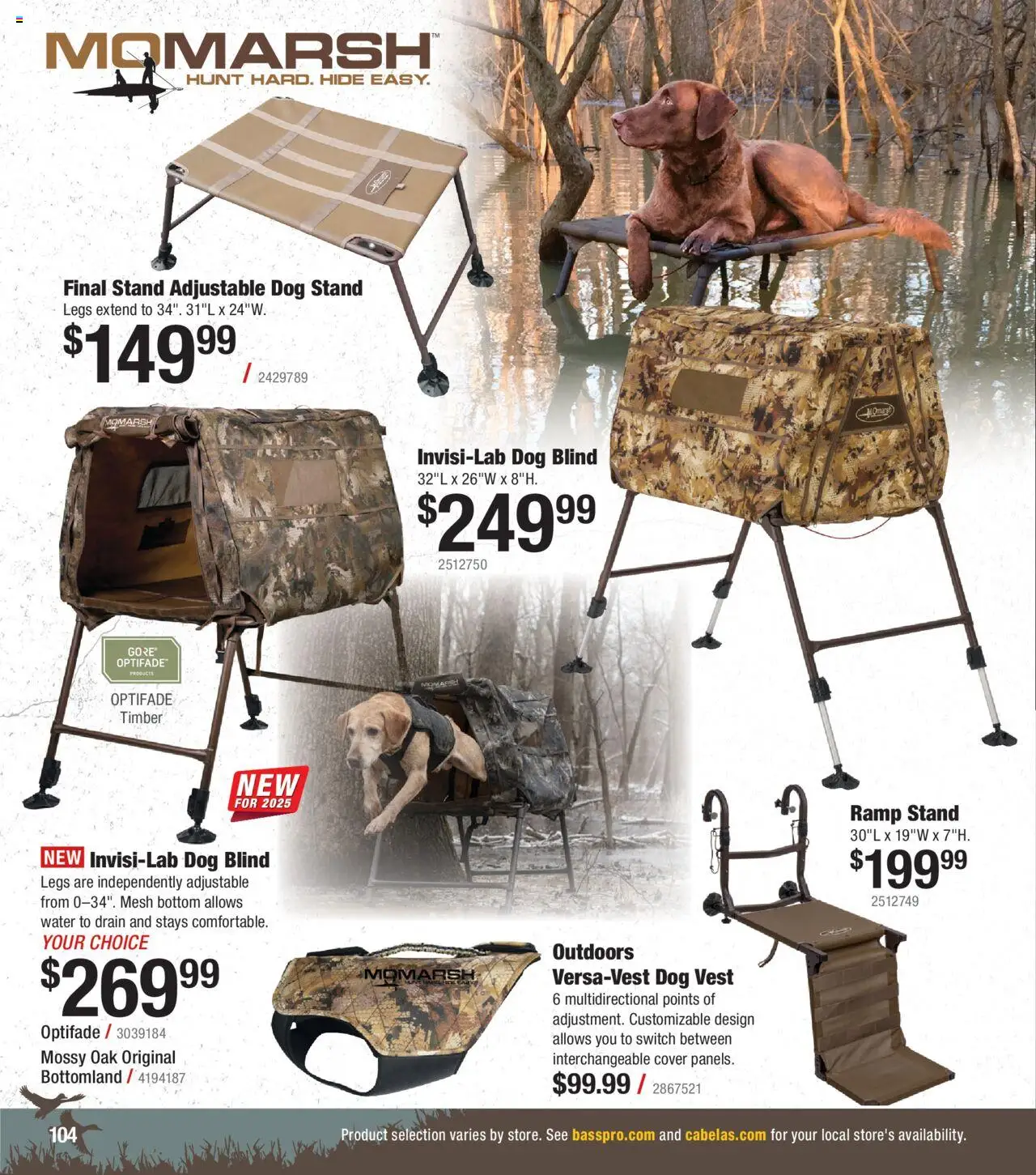 Cabela's Waterfowl 25 - valid from 01.10.2025 | Page: 104 | Products: Ramp, Vest, Water, Switch
