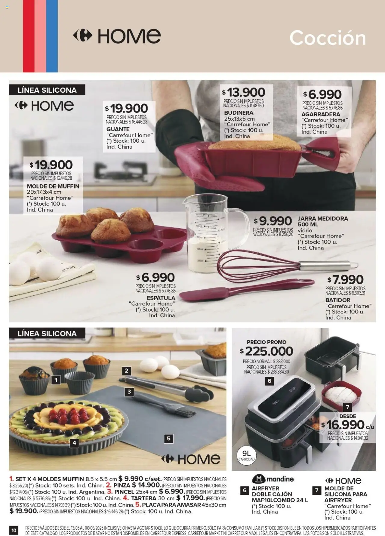 Carrefour Deco Hogar │ válido desde el 13.05.2025 | Página: 10 | Productos: Budinera, Pinza, Pincel, Batidor
