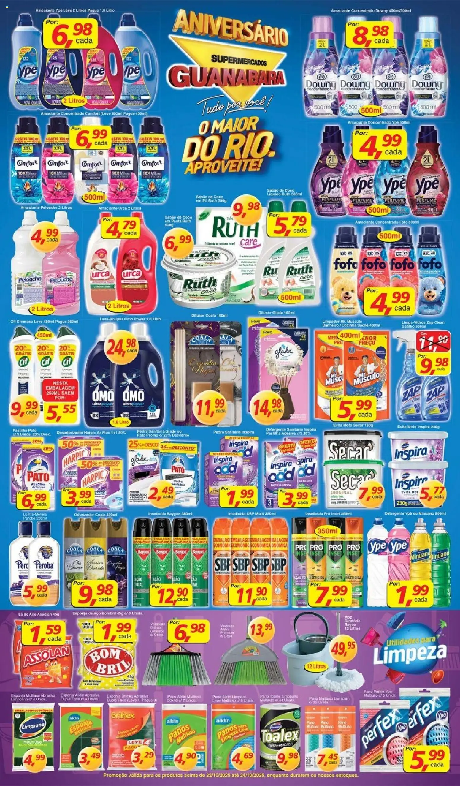 Supermercados Guanabara Folheto - válido de 22.10.2025 | Página: 10 | Produtos: Pó, Esponja, Amaciante urca, Esponja de aço
